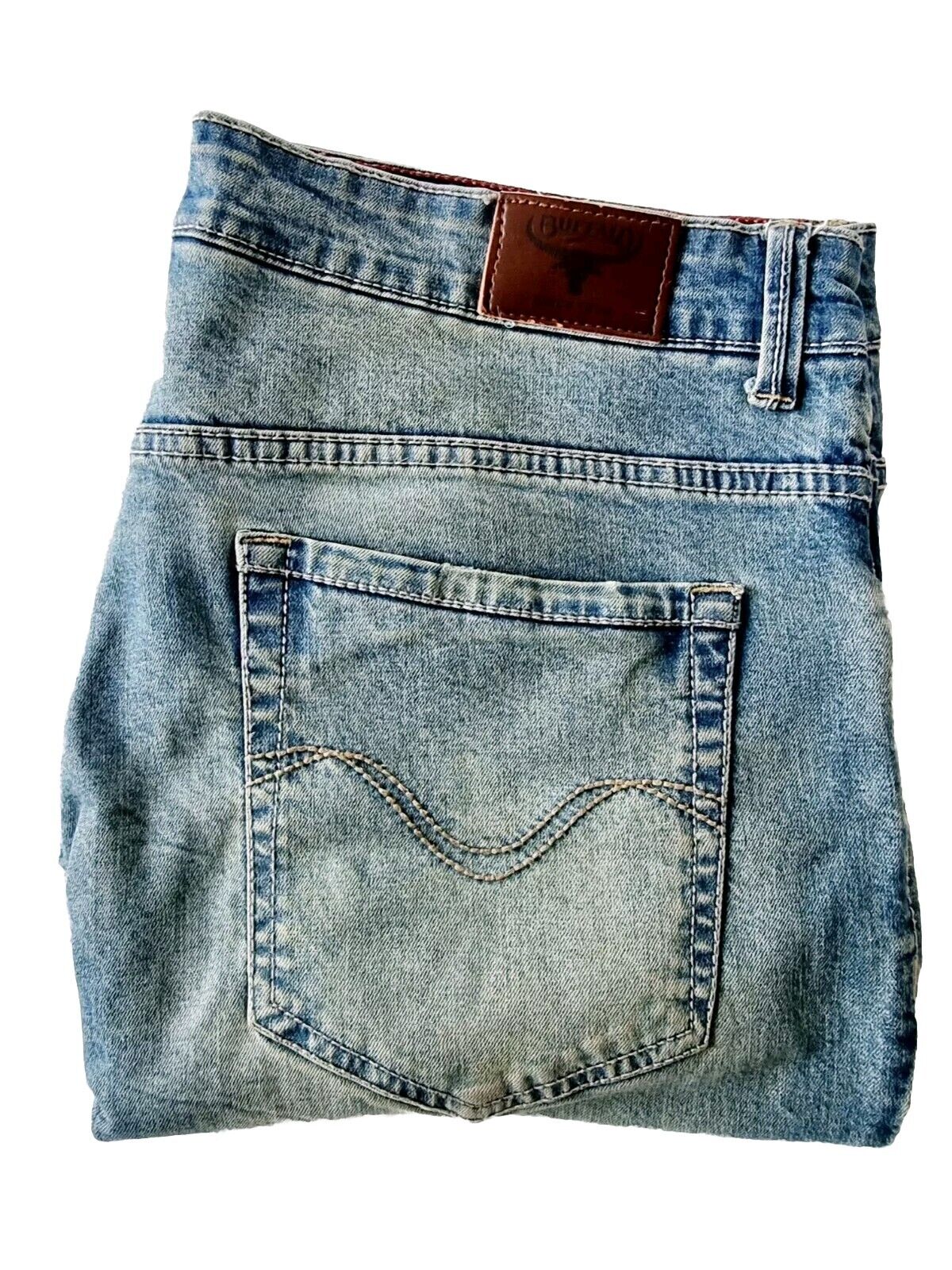 Buffalo Bronco Mid Slim Meduim Stone Mens Denim Jeans Size 36