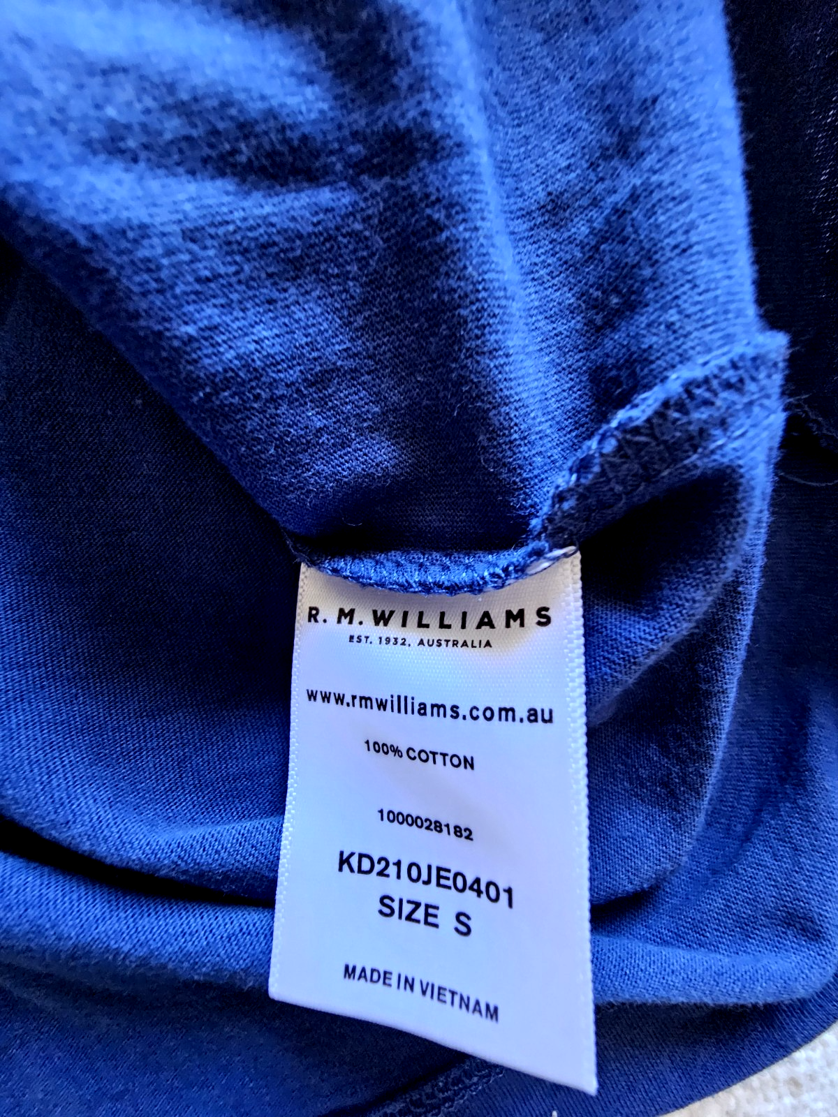 R.M. Williams Script Logo Mens Tee Size S