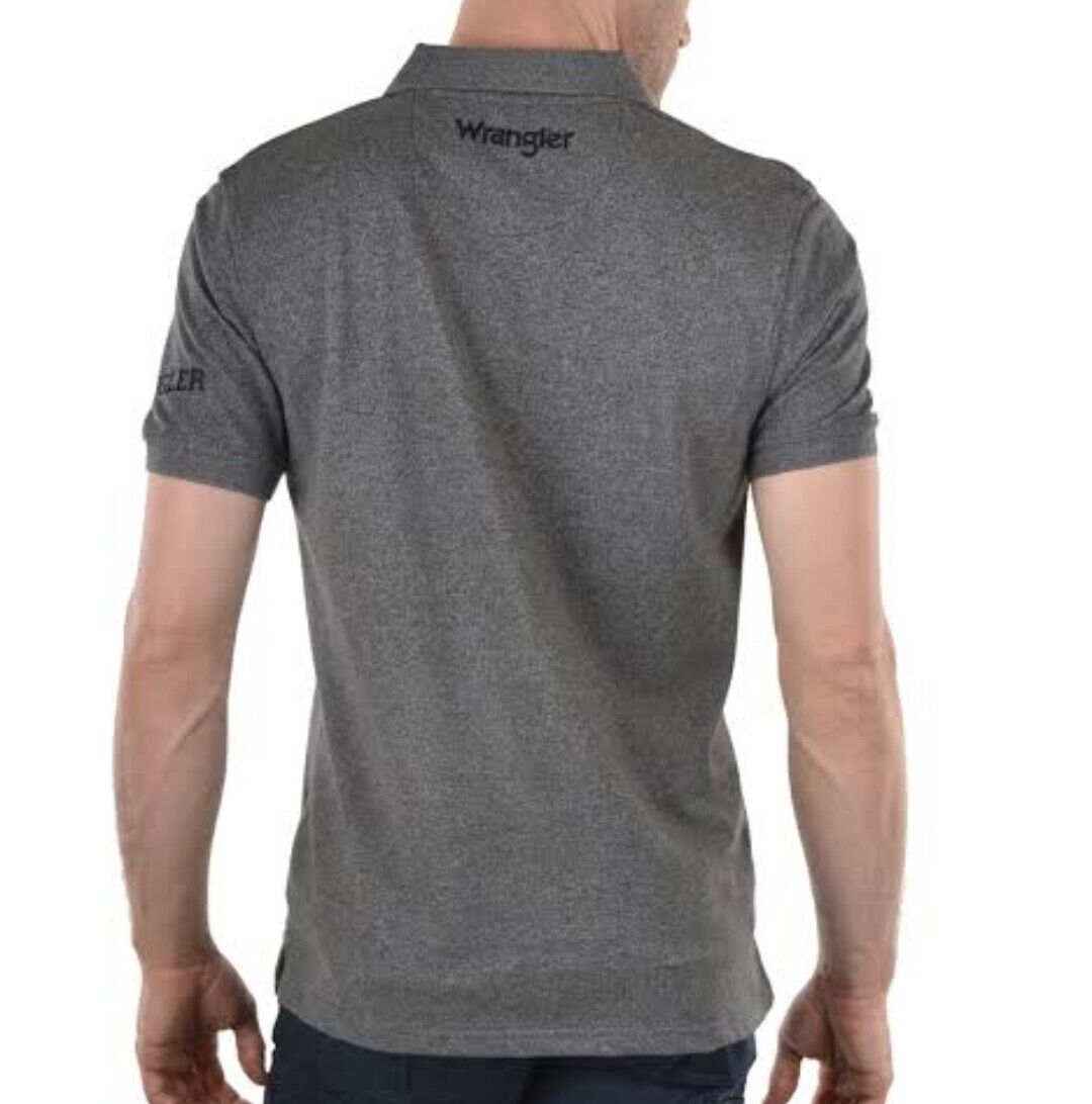 WRANGLER MEN’S PARKSIDE SHORT SLEEVE POLO - CHARCOAL SIZE SMALL NWT RRP $79