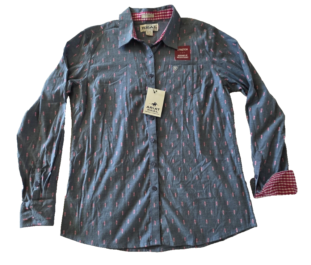 Ariat Fitted Kirby Stretch Long Sleeve Shirt Faith Dobby NEW Ladies Size XL