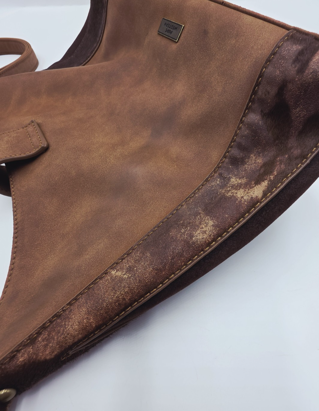Pure Western Cowhide Leather Crossbody Shoulder Bag