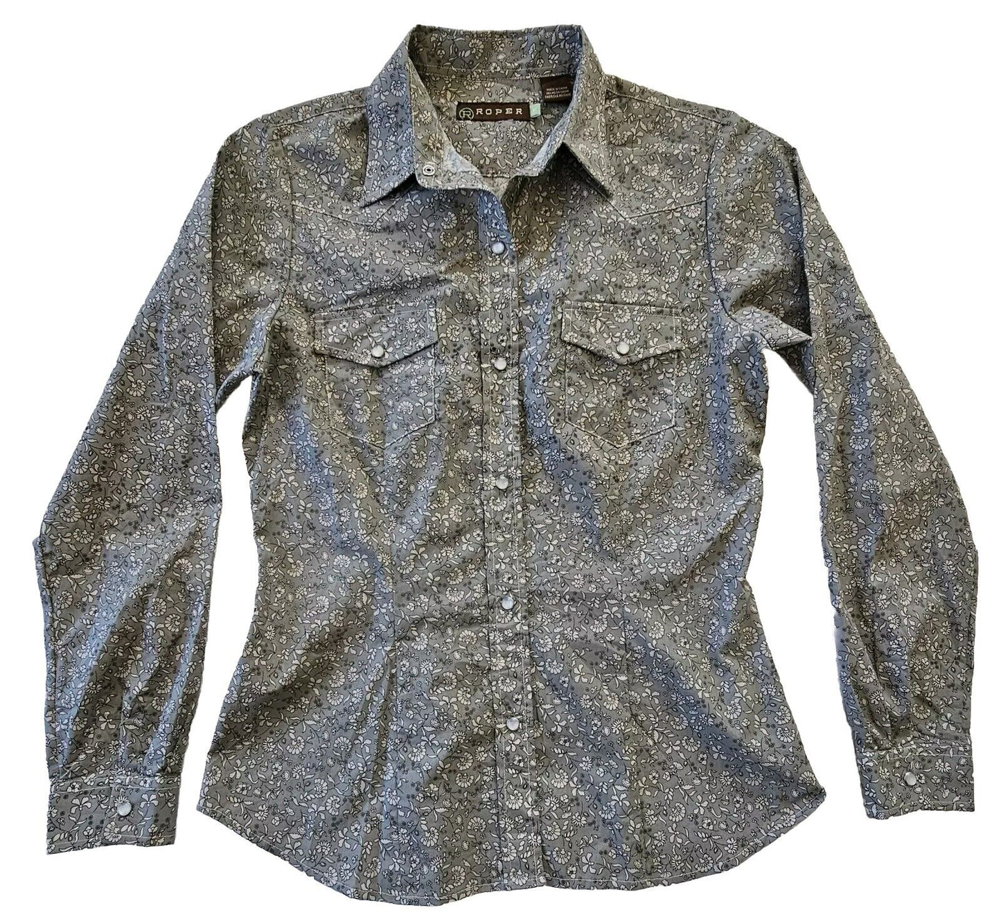 Roper Western Riding Long Sleeve Shirt Ladies Size Small