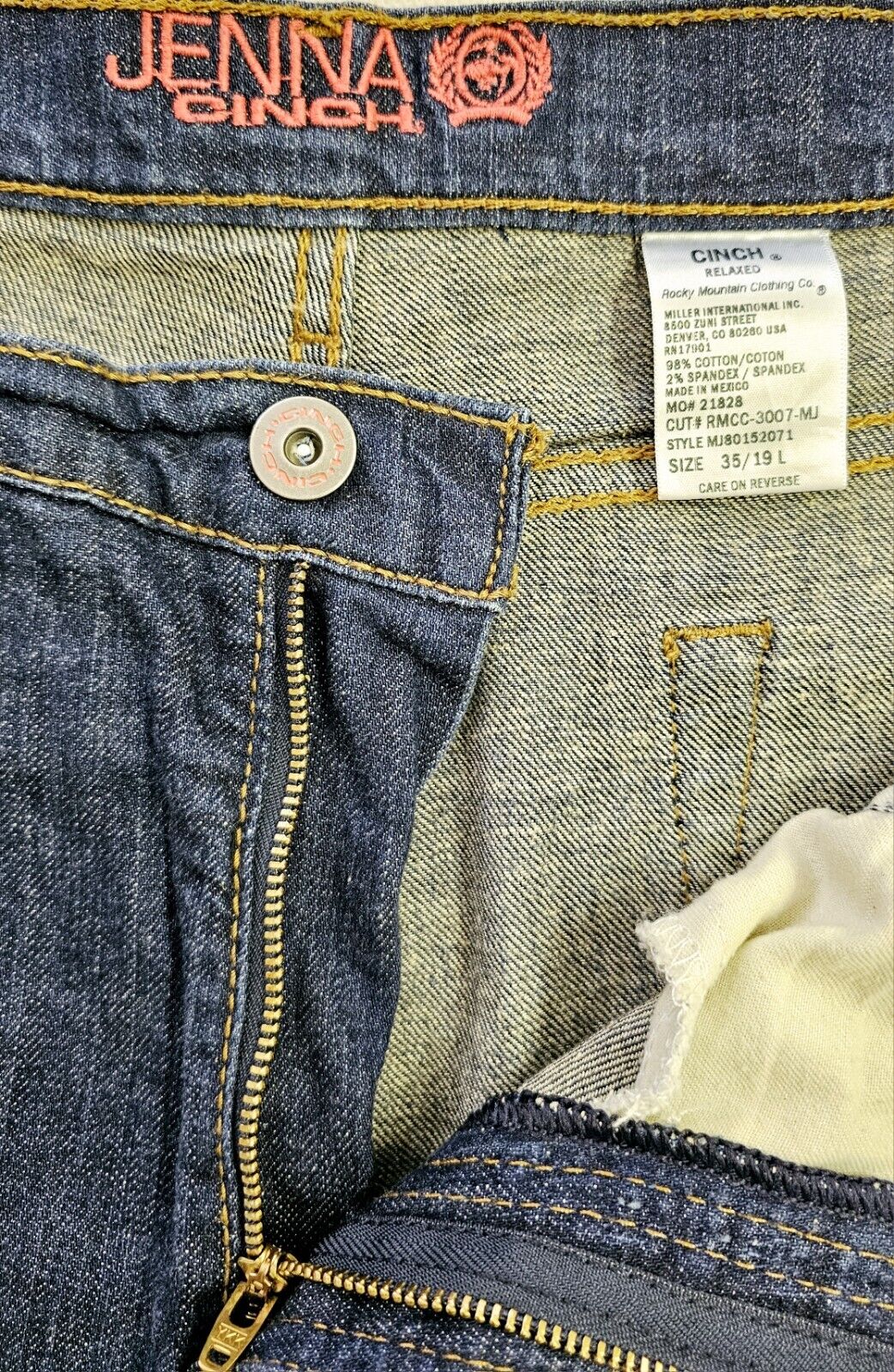Cinch JENNA Relaxed Boot Cut Jeans Ladies Size 35/19L.