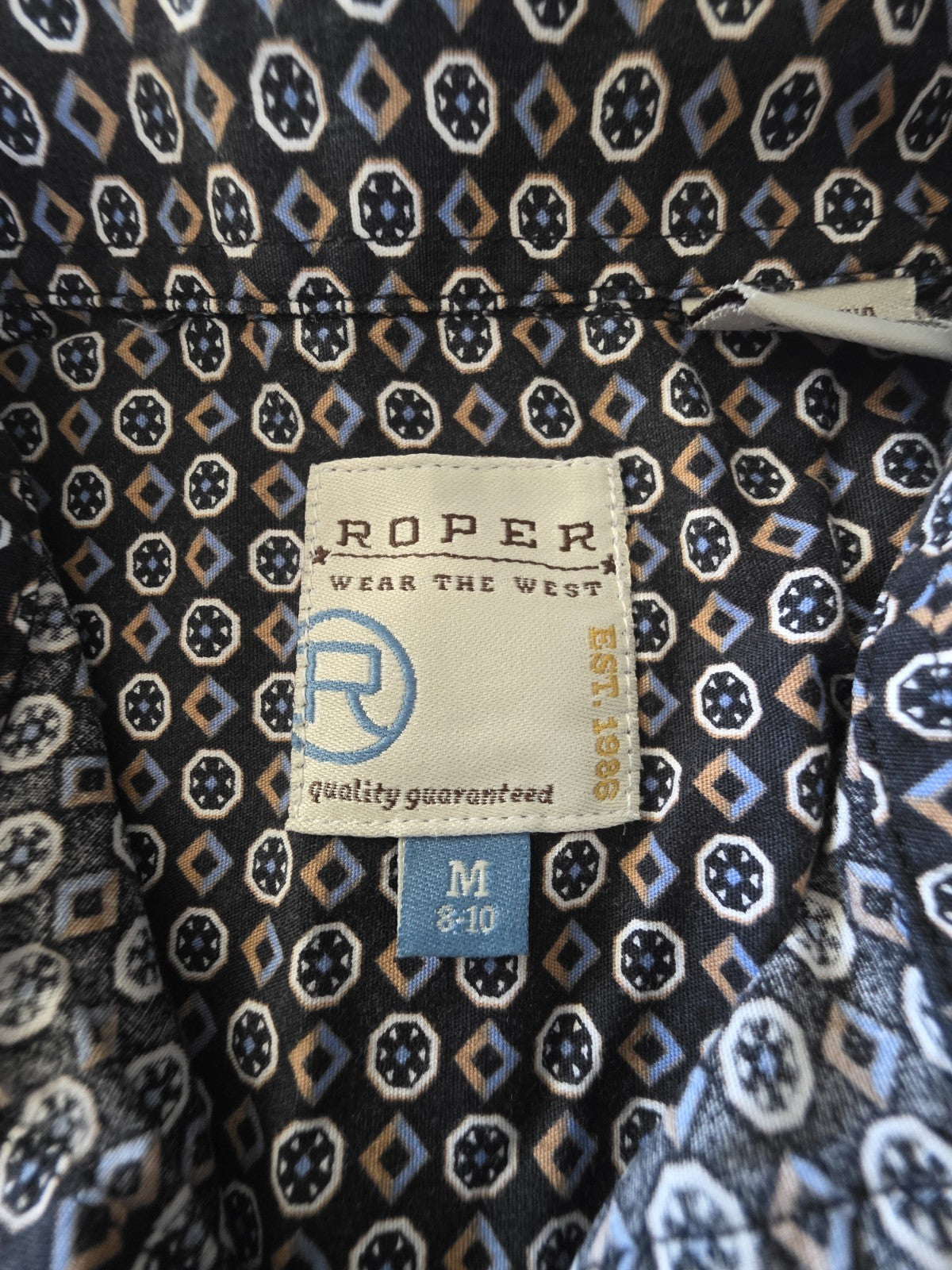 Roper Western Boys long Sleeve Shirt Size M