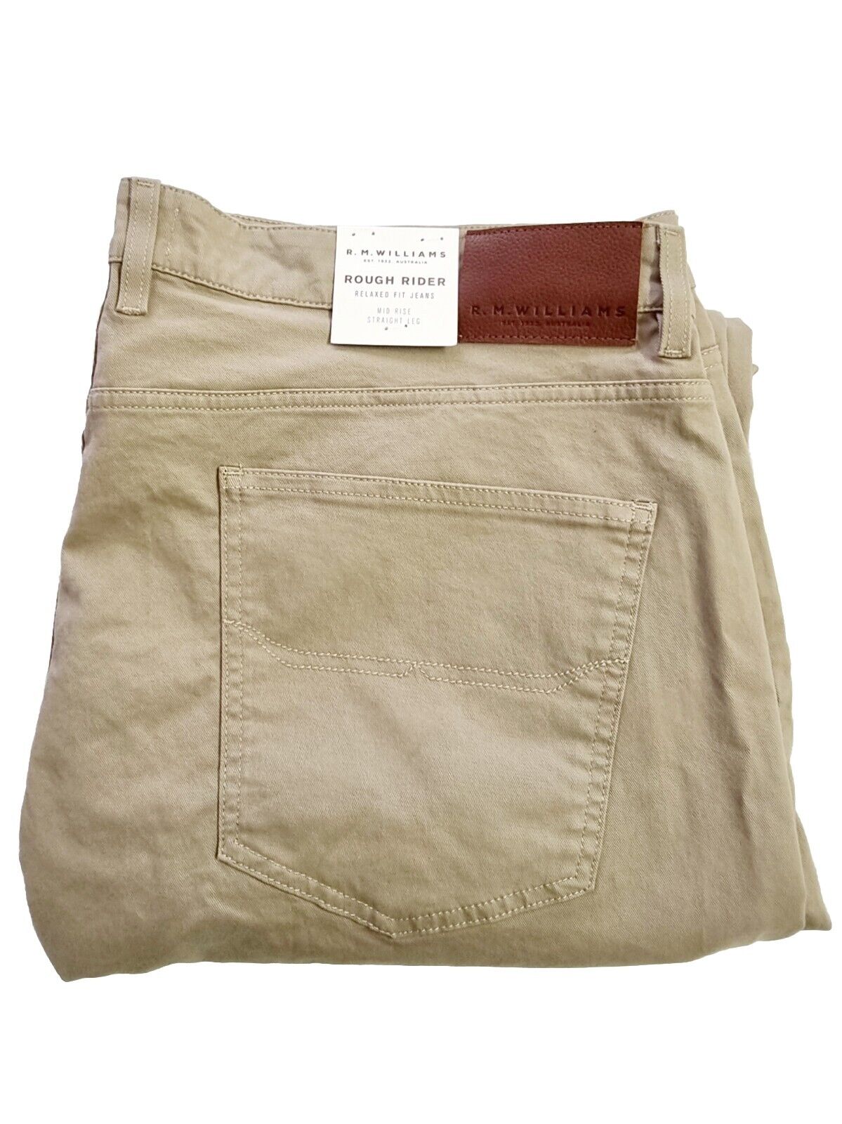 R.M. Williams Rough Rider Sand Relaxed Fit Straight Leg Pants Men's Size 42 NEW