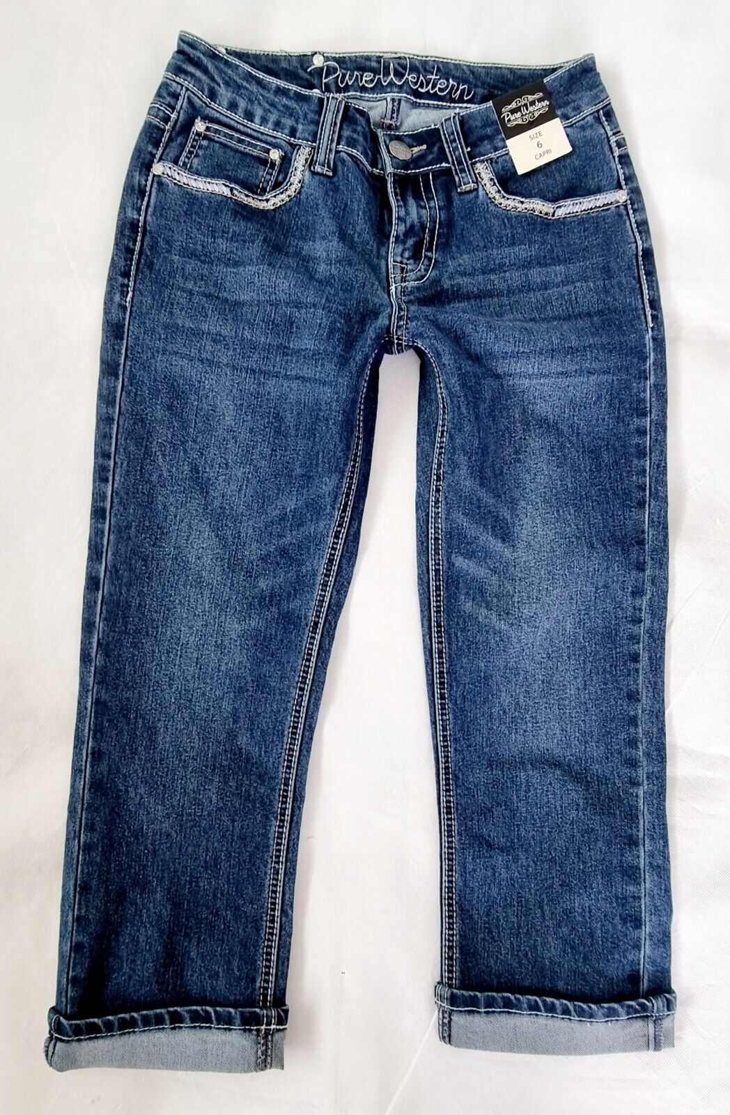 Pure Western Womens Lexi Capri Jeans Ladies Size 6 NEW