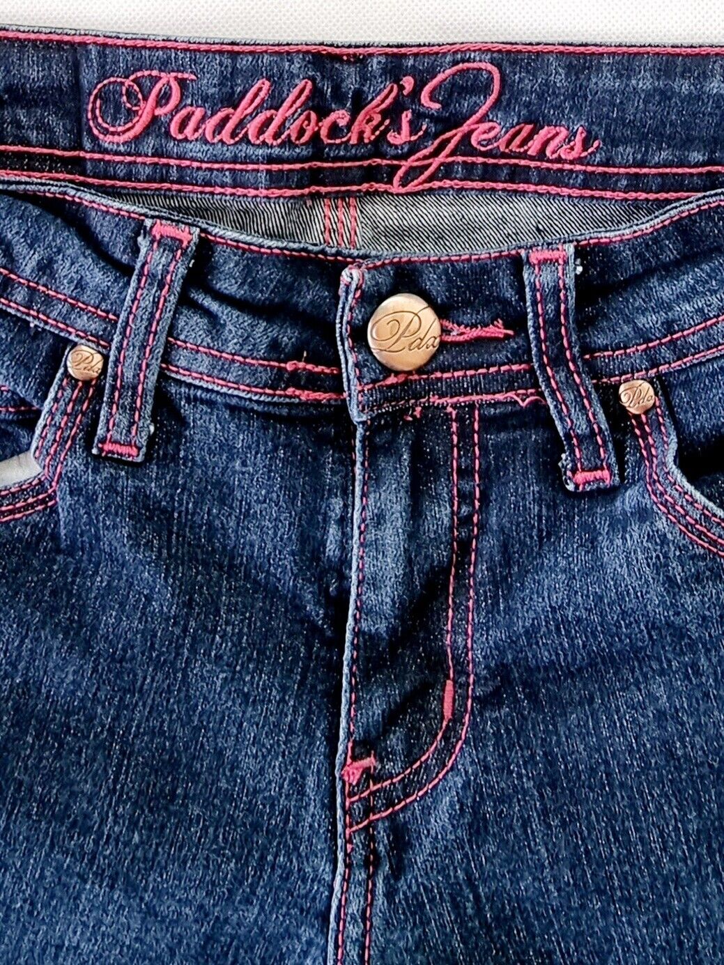 Paddock's Capri Blue Jeans Pink stitch Ladies Size 27