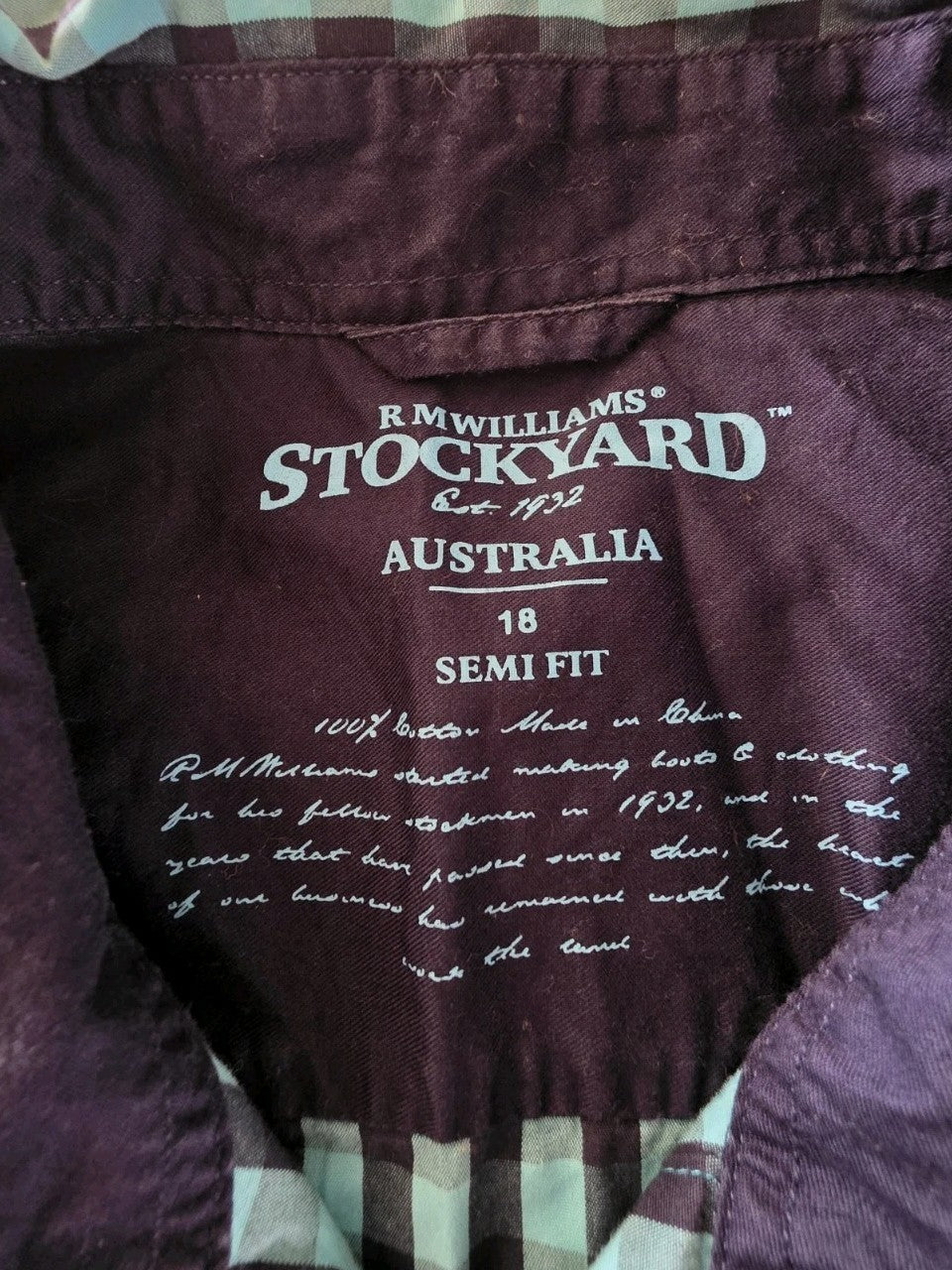 R.M Williams Stockyard Semi Fitted Ladies Western Arena Shirt Size 18