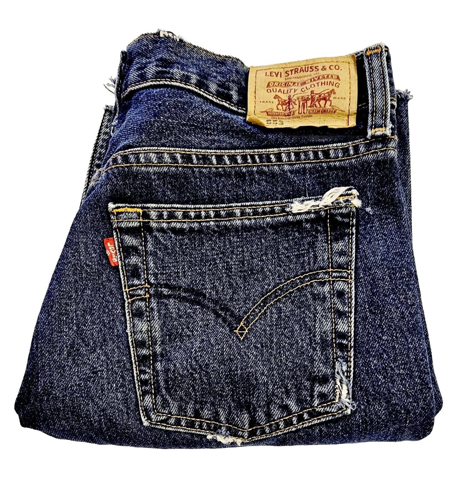 Levi's 553 Cut Off Shorts Midnight Blue Mens Size 30