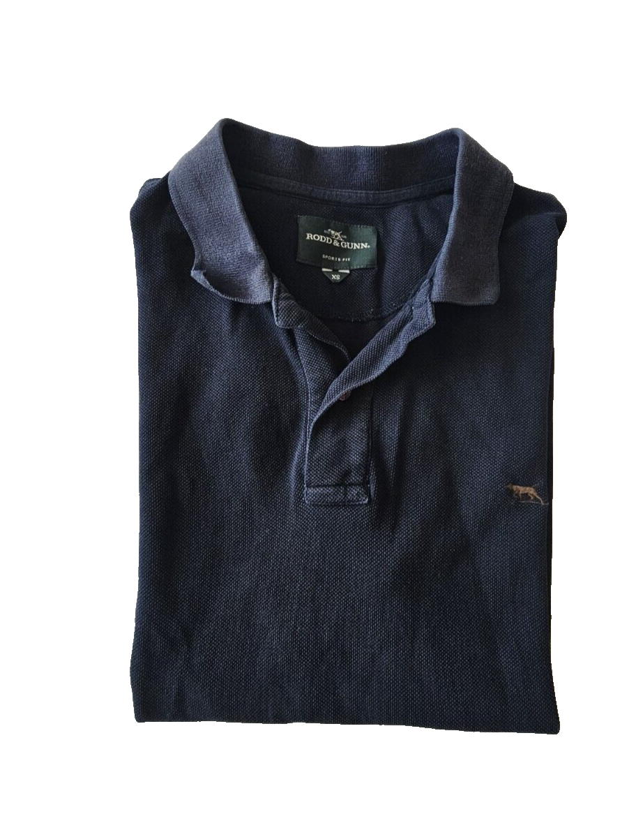 Rodd & Gunn Navy Sport Fit Short Sleeve Polo Shirt Men's Size XS