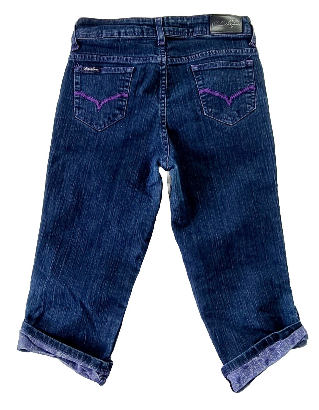 Paddock's Capri Blue Jeans Purple stitch Ladies Size 30