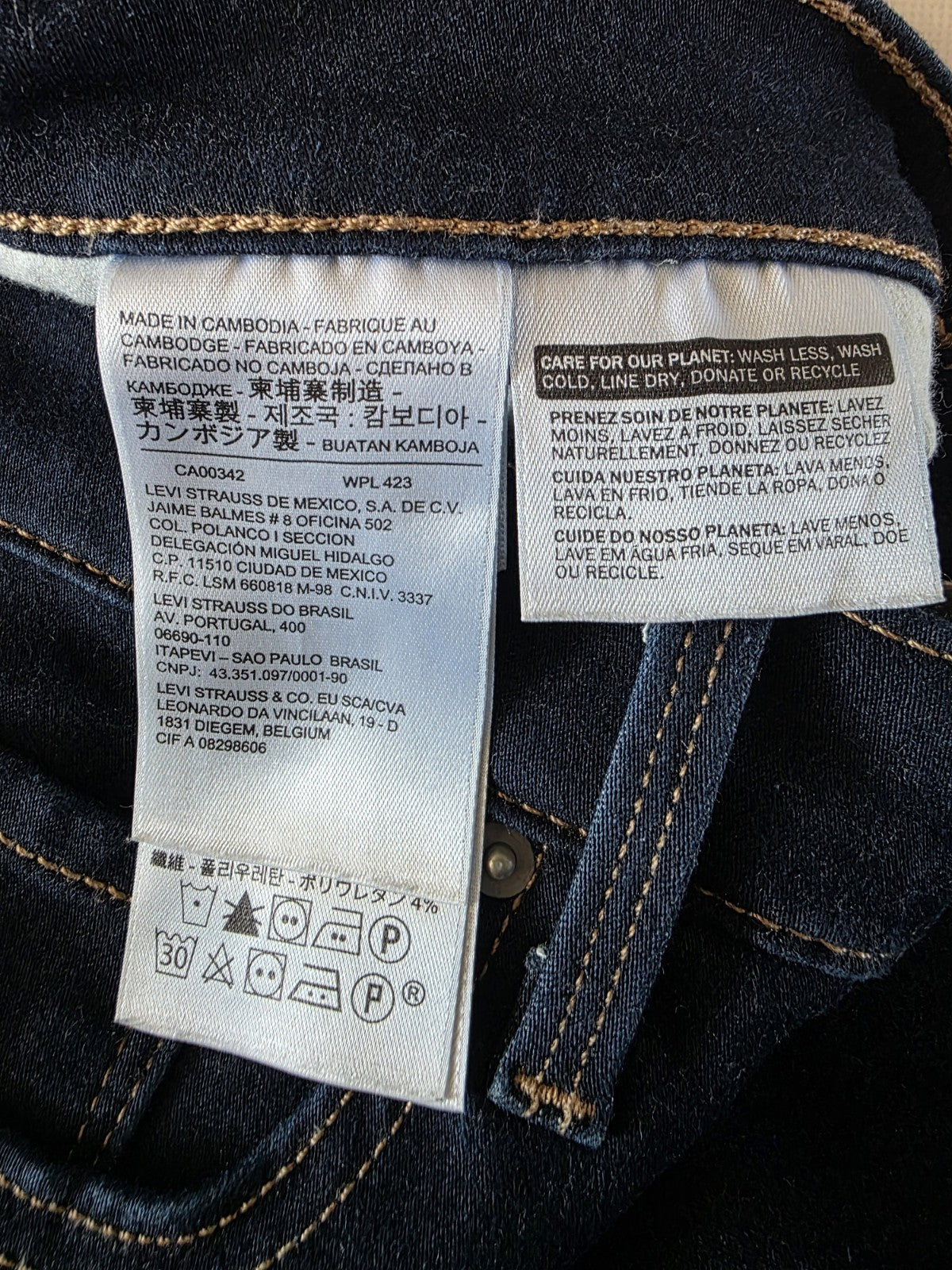 Levi's BIG E 312 Shaping Slim Ladies Dark Denim Jeans Size 28 x 30