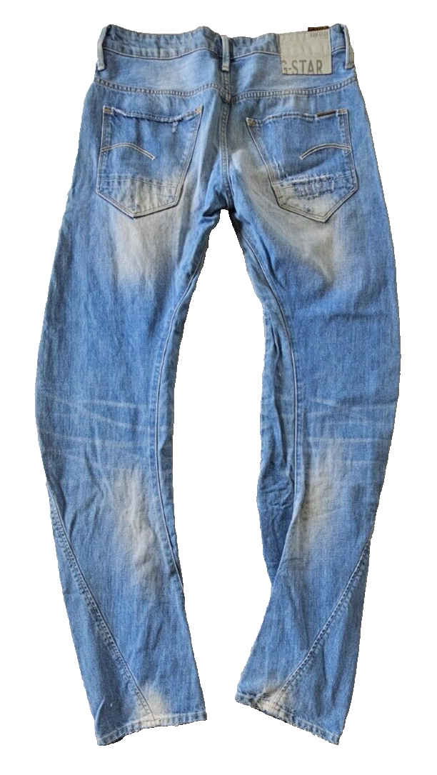 G-Star ARC 3D SLIM Light Aged Distressed Mens Denim Jeans Size 32 x 34