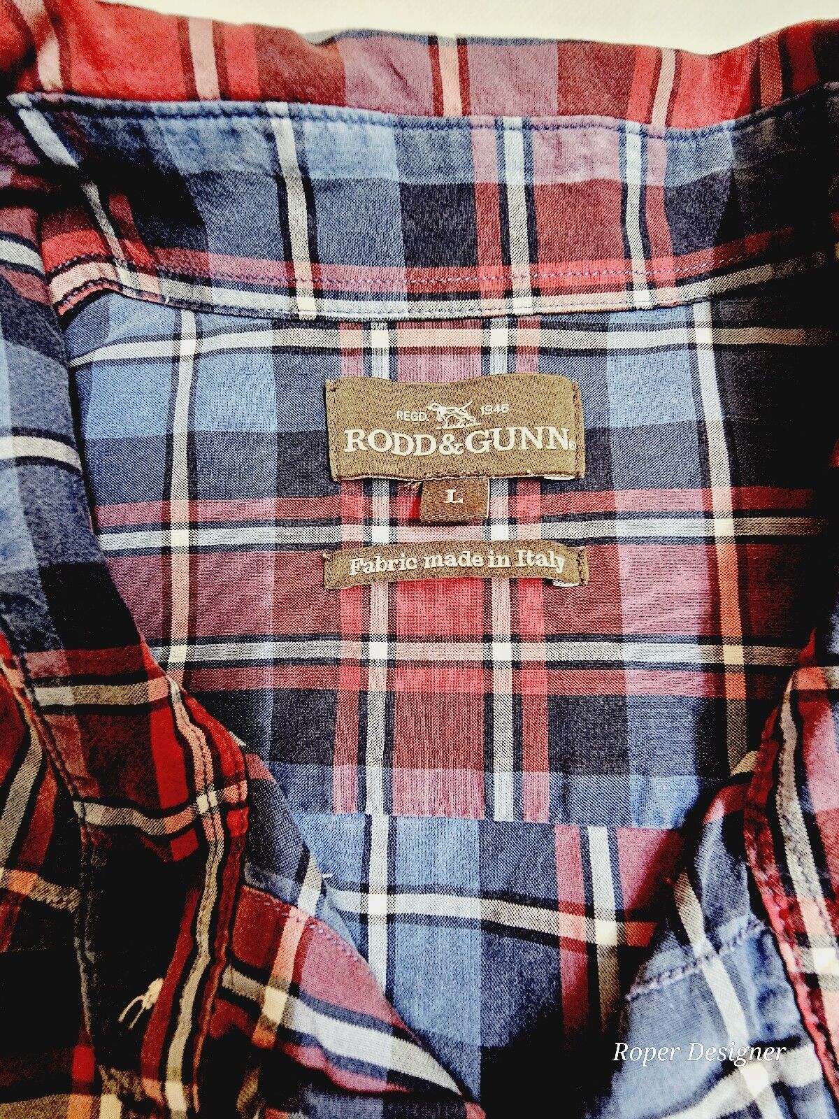 Rodd & Gunn Short Sleeve Check Shirt Men's Size L