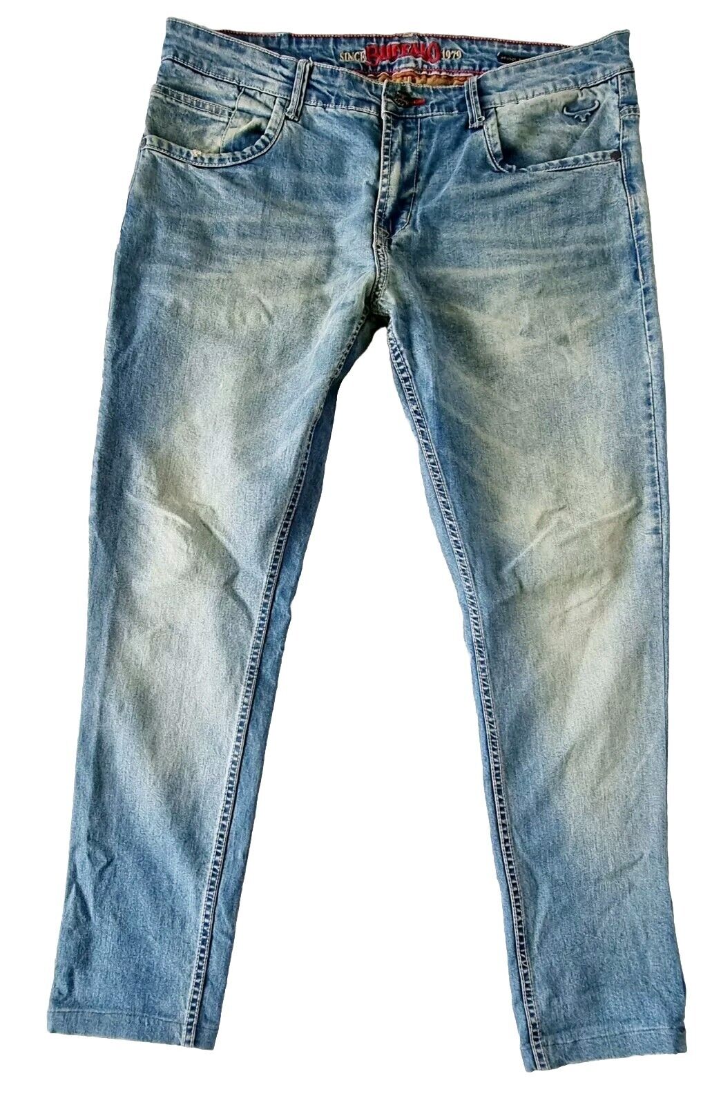 Buffalo Bronco Mid Slim Meduim Stone Mens Denim Jeans Size 36