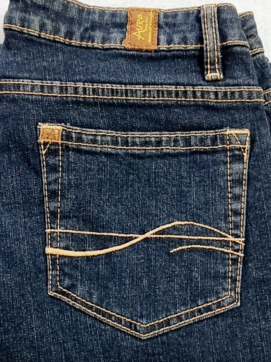 Wrangler Aura Denim Bootcut Blue Jeans Size 8P/SHT 29'' x 30"