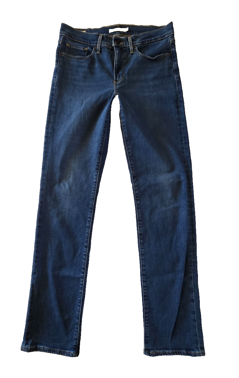 Levi's BIG E 314 Shaping Straight Ladies Dark Denim Jeans Size 28 x 32