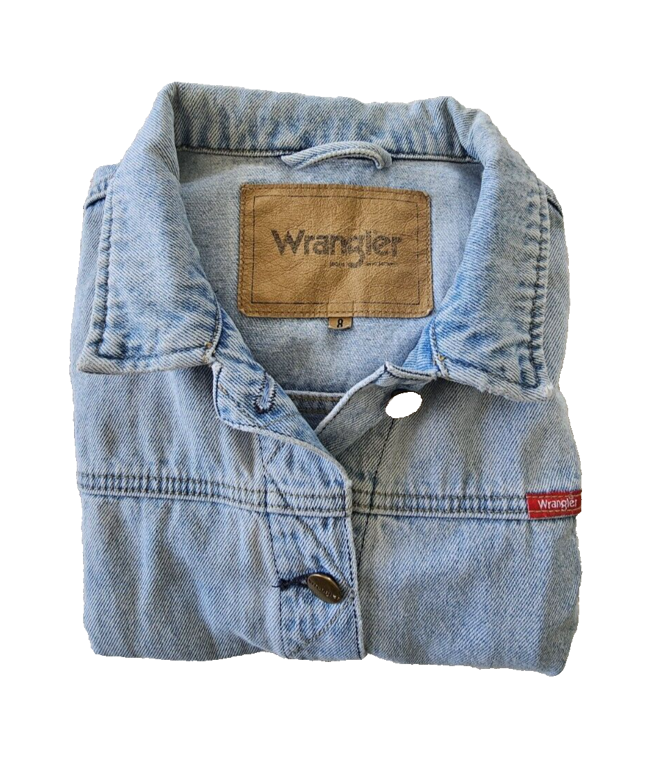 Wrangler Retro Denim Jacket Sky Blue Ladies Size 8