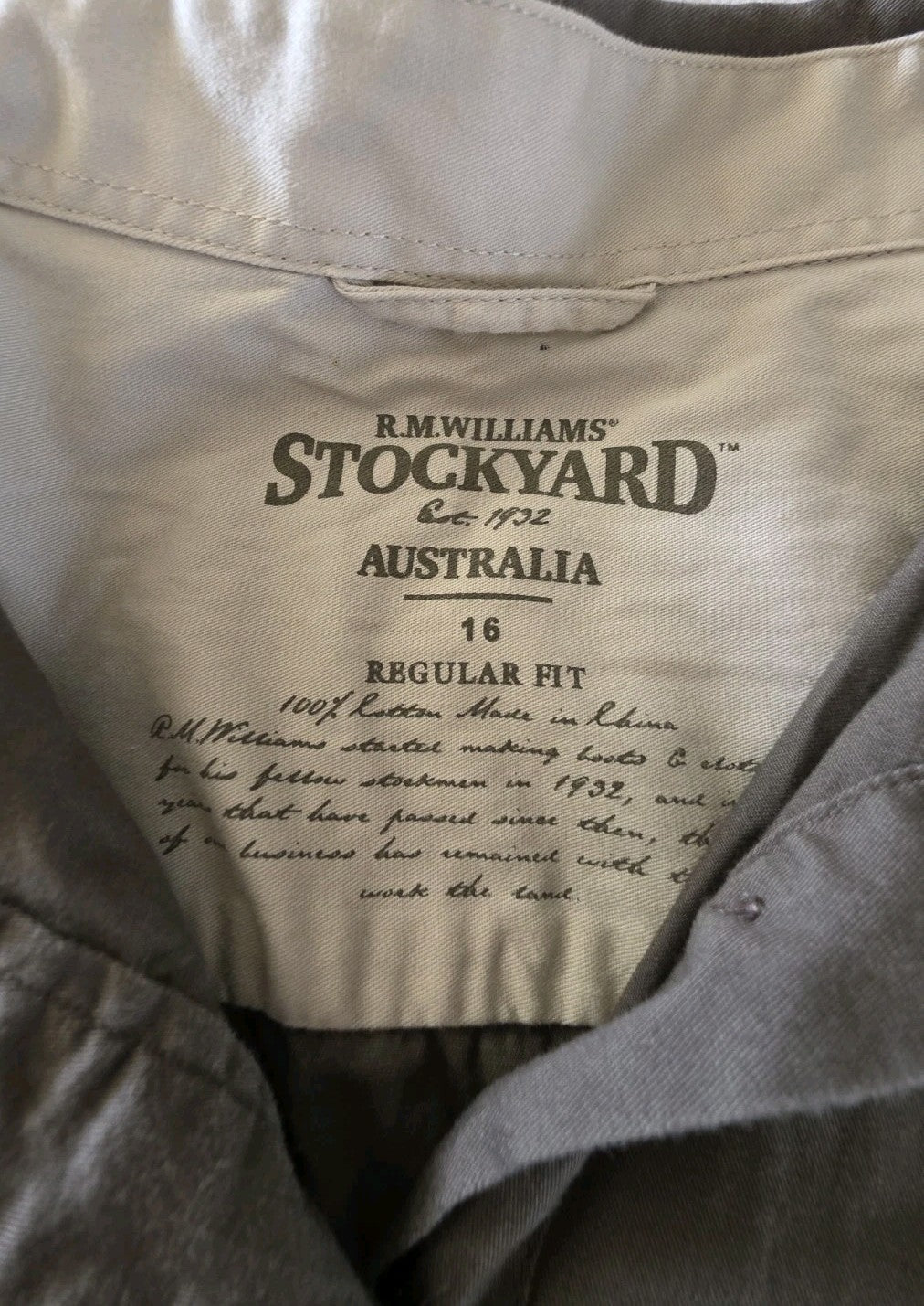 R.M Williams Stockyard Regular Fit Half Button Ladies Western Shirt Size 16