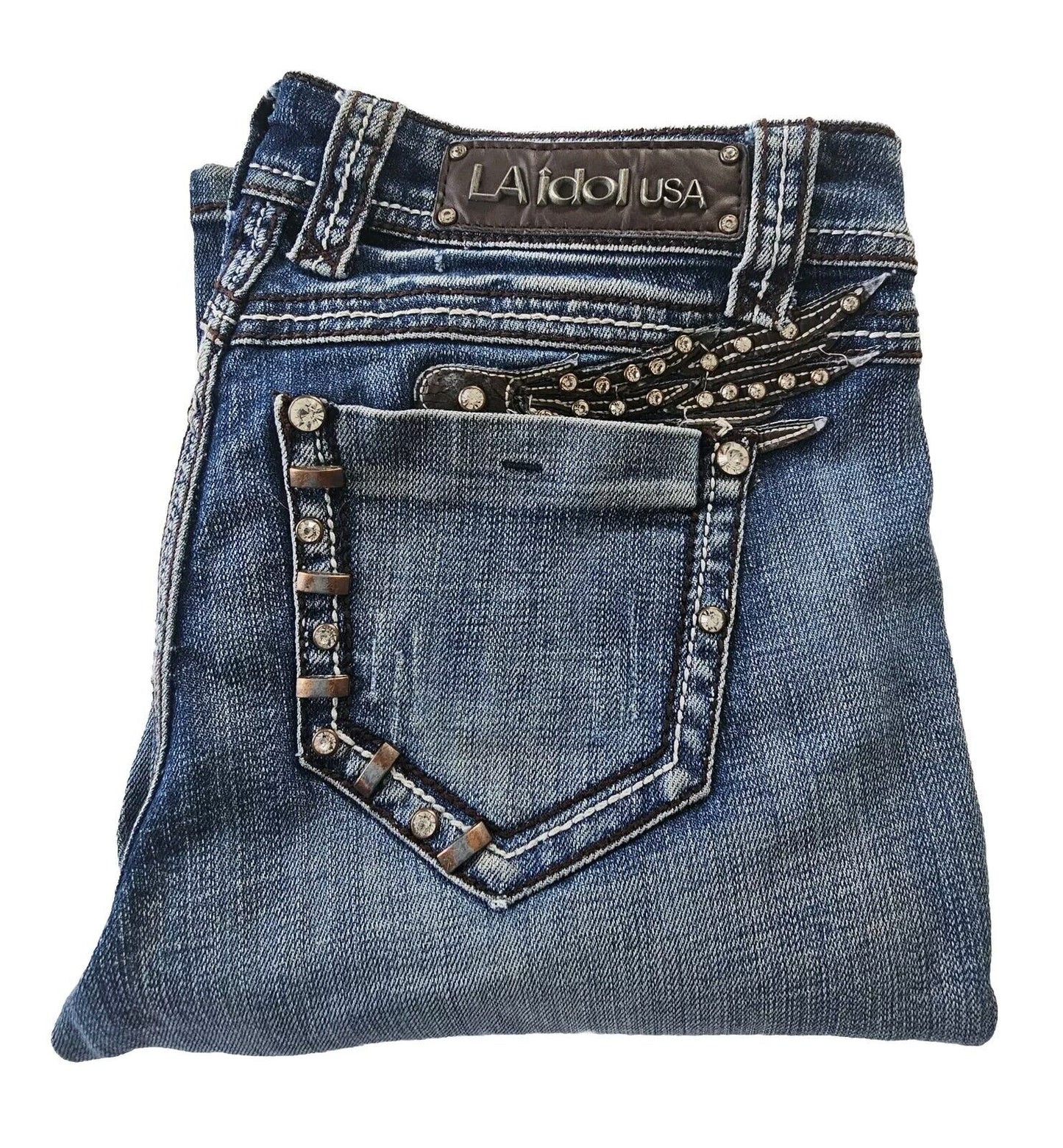 LA Idol USA Western Bootcut Denim Jeans Ladies Size 7