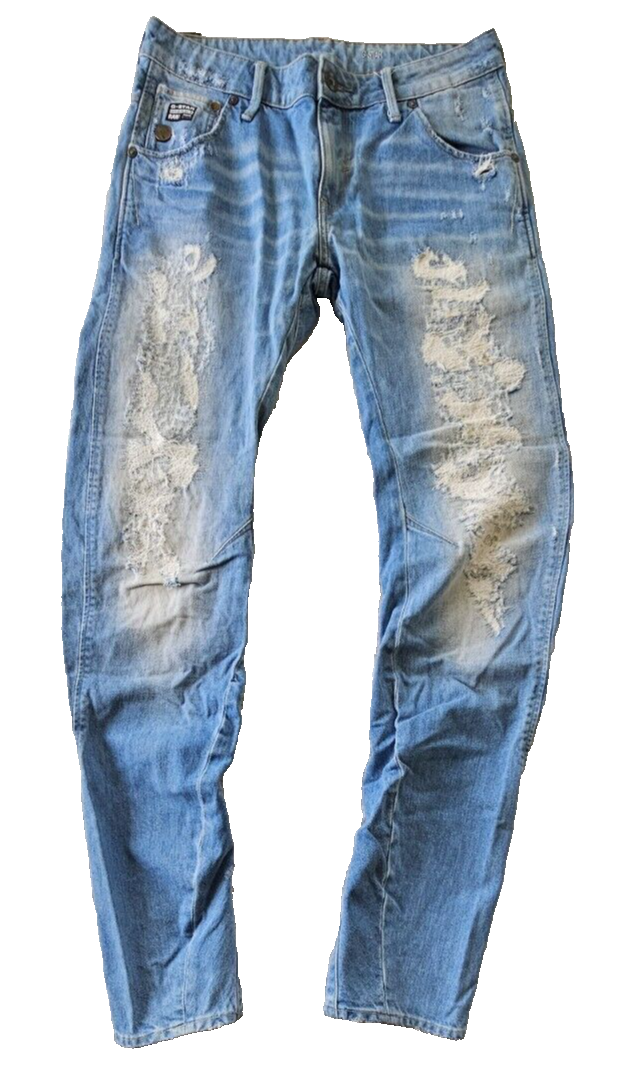 G-Star ARC 3D SLIM Light Aged Distressed Mens Denim Jeans Size 32 x 34