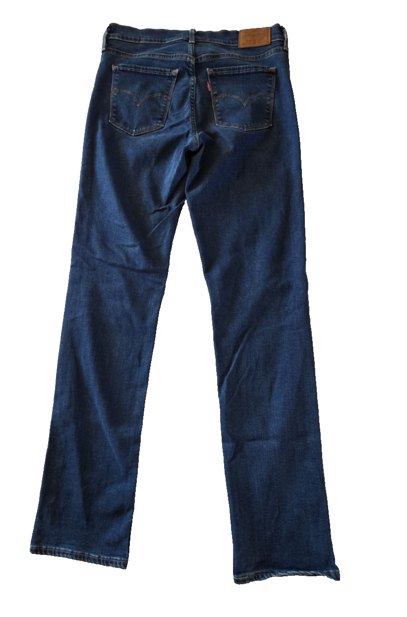 Levi's BIG E 314 Shaping Straight Ladies Dark Denim Jeans Size 28 x 32