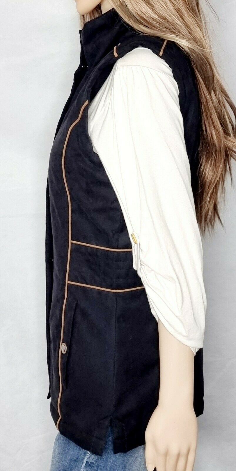 Wrangler Black Vegan Suede Soft Vest Ladies Size S