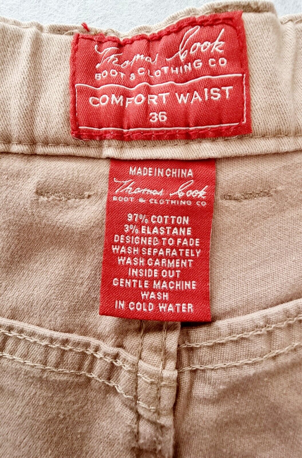 Thomas Cook Genuine Comfort Waist Pants Mens Size 36x30
