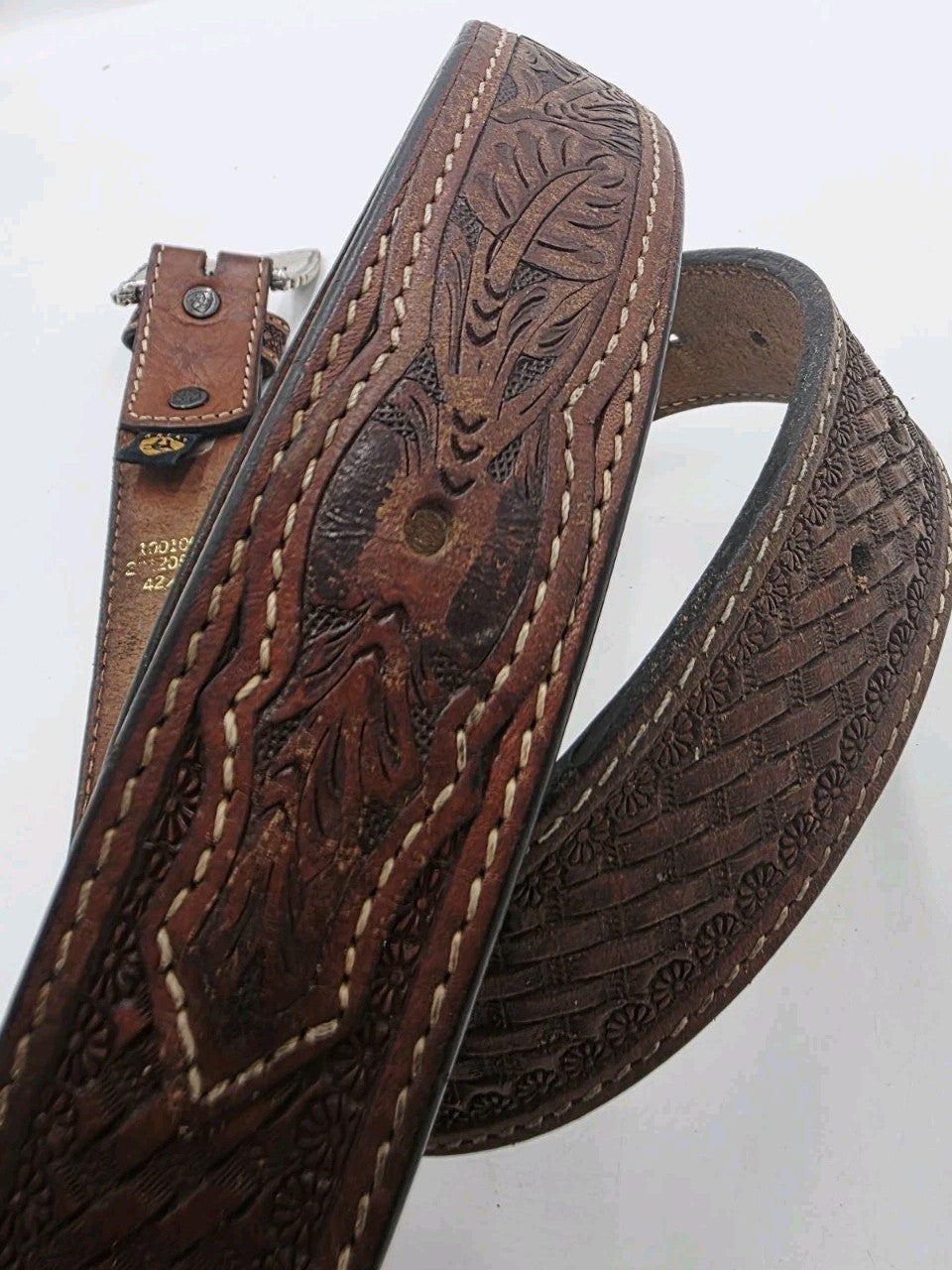Ariat Tan Leather Belt Mens Size 42"