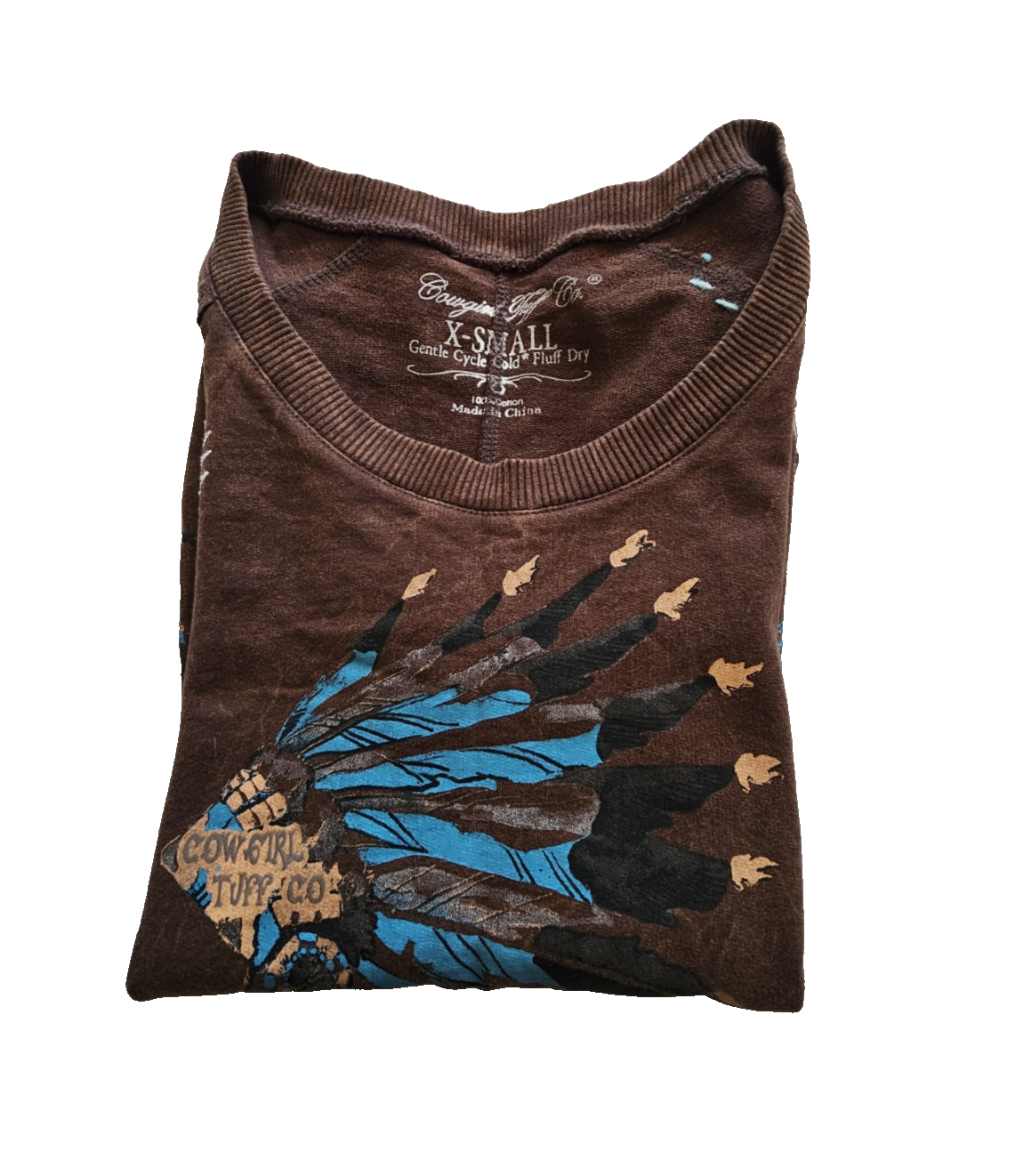 Cowgirl Tuff Western Never Give Up Jumper Ladies Size XS