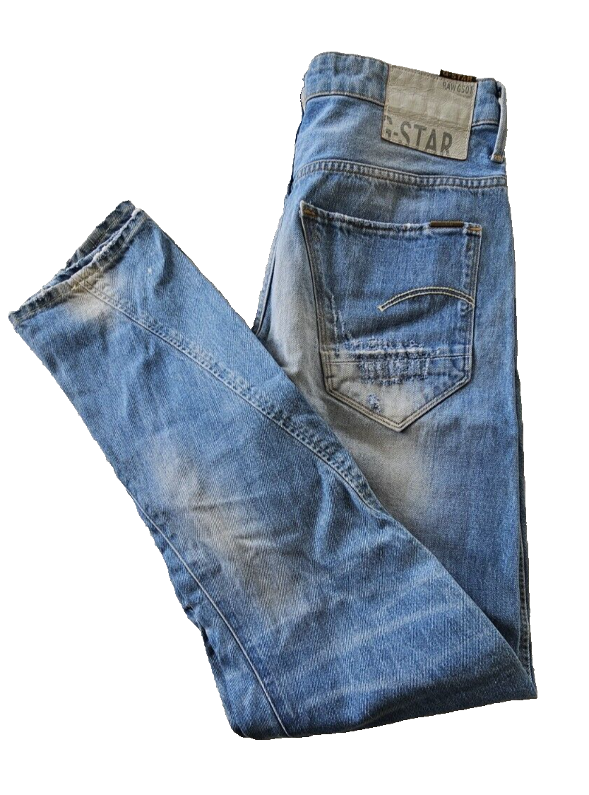 G-Star ARC 3D SLIM Light Aged Distressed Mens Denim Jeans Size 32 x 34