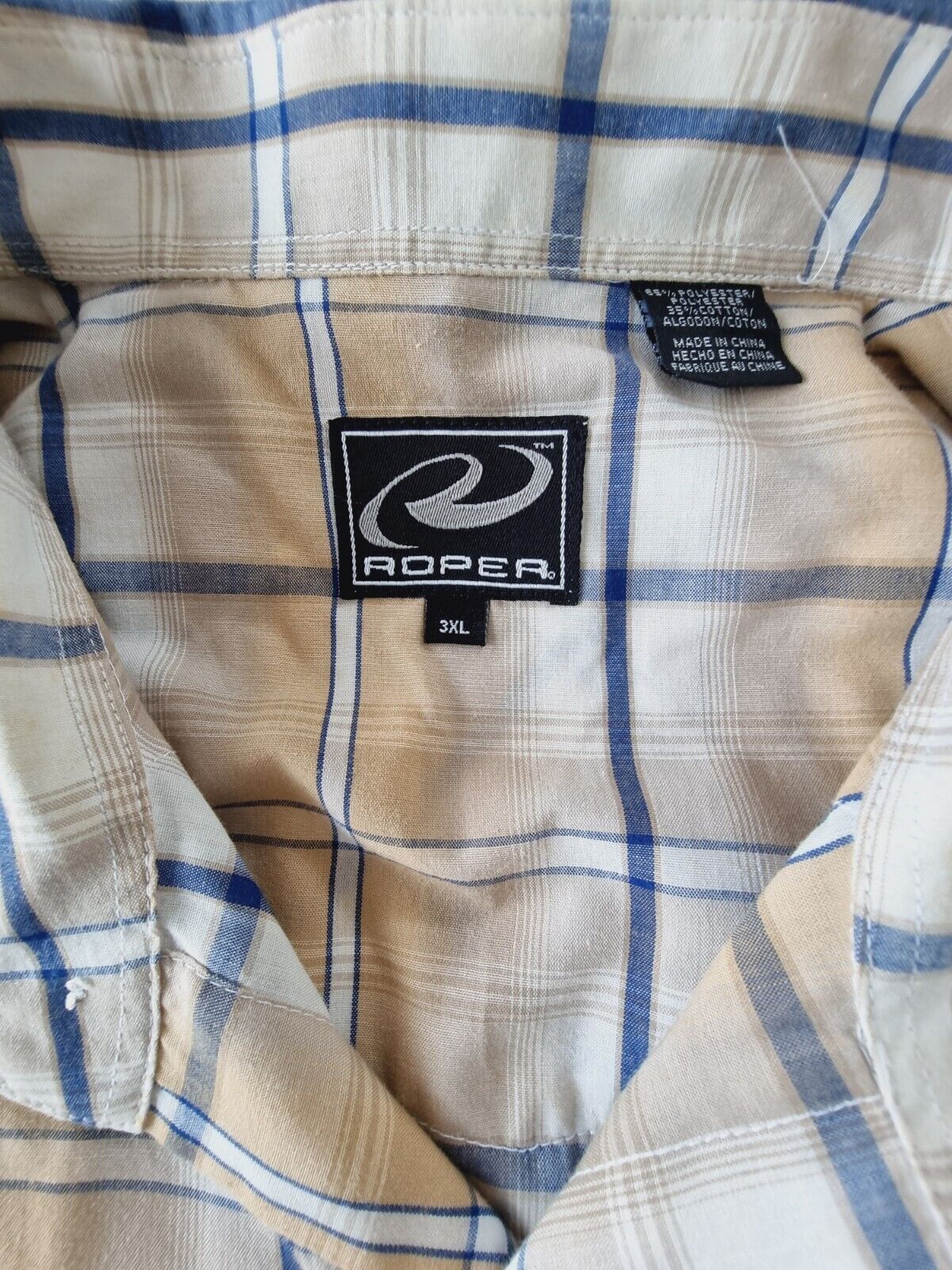 Roper Long Sleeve Check Shirt Men's Size 3XL