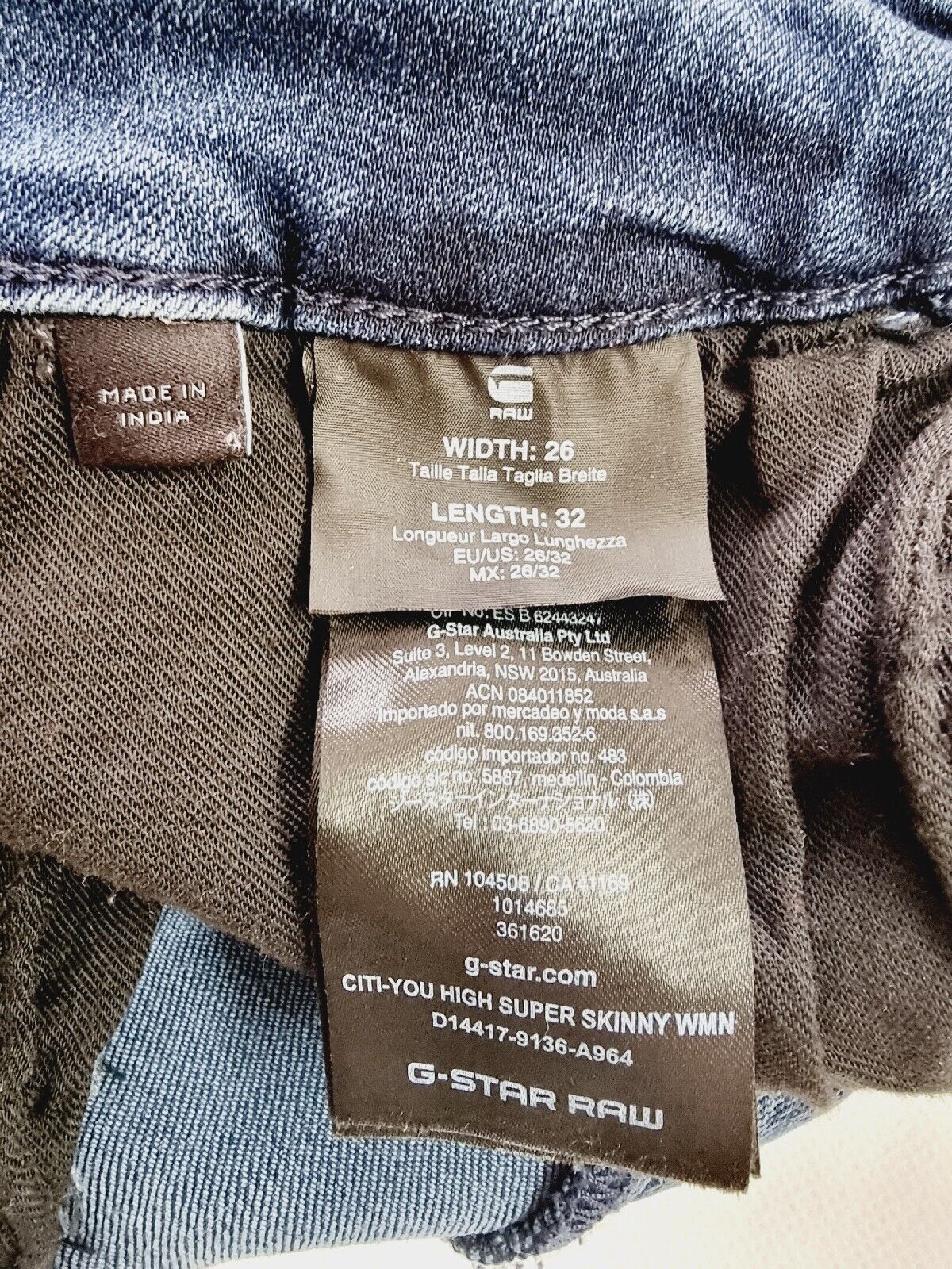G-star Raw Citi-You High Super Skinny Jeans Ladies Size 26