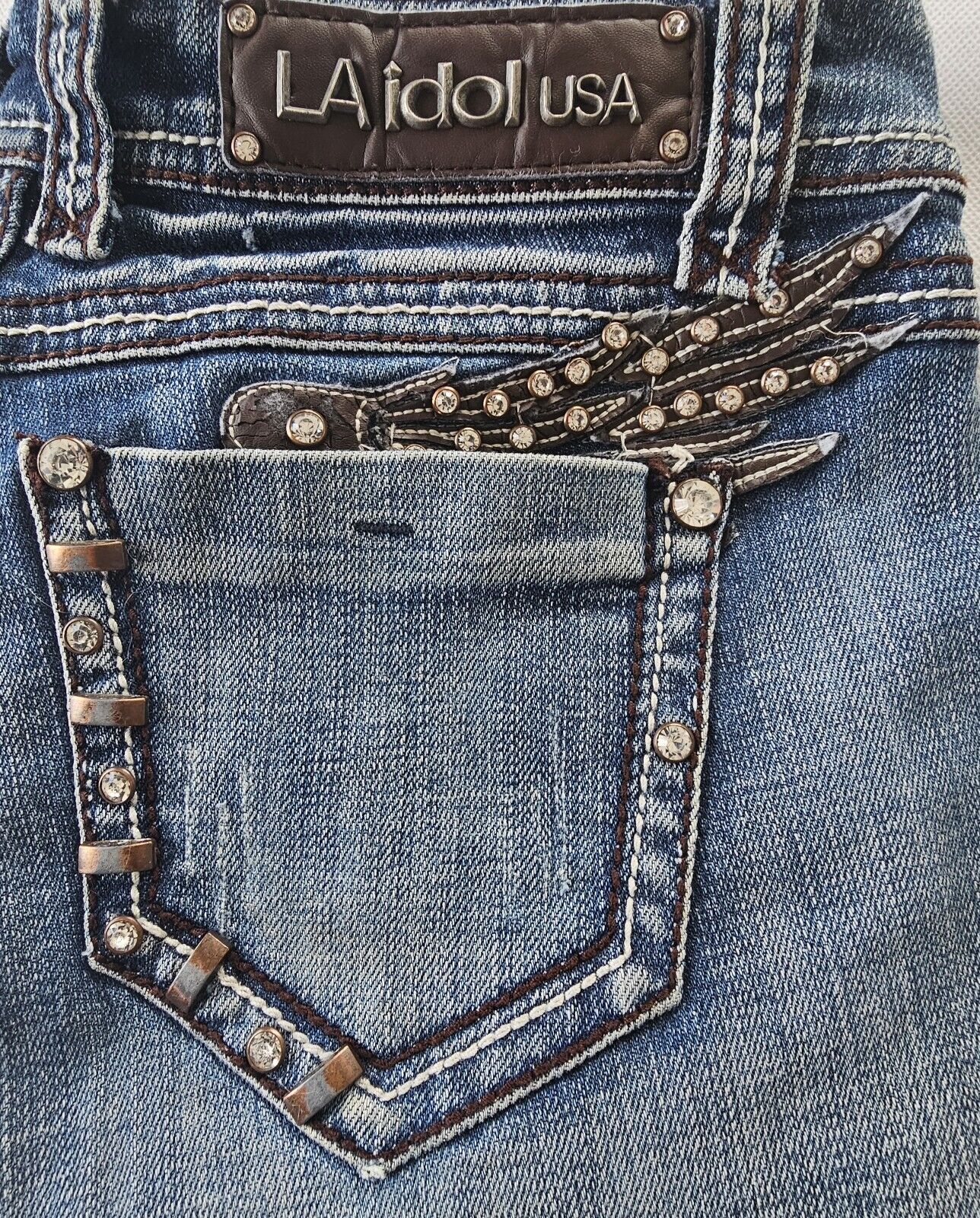 LA Idol USA Western Bootcut Denim Jeans Ladies Size 7