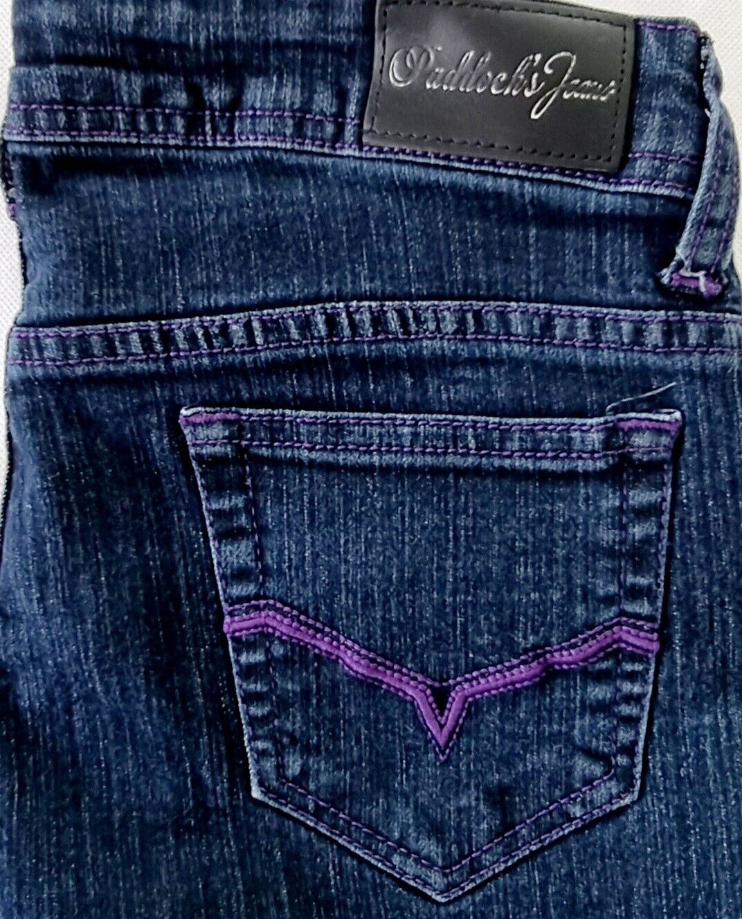 Paddock's Capri Blue Jeans Purple stitch Ladies Size 30