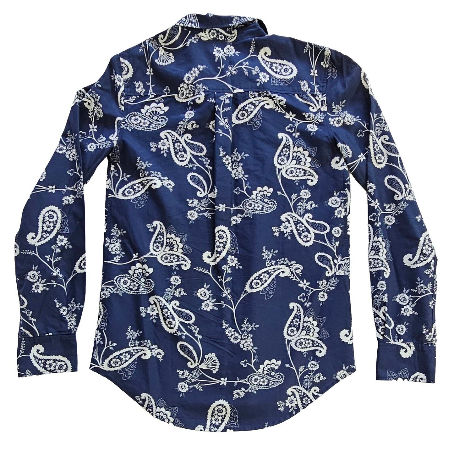 R.M. Williams Navy Floral Cotton Silk Shirt Ladies Size 6