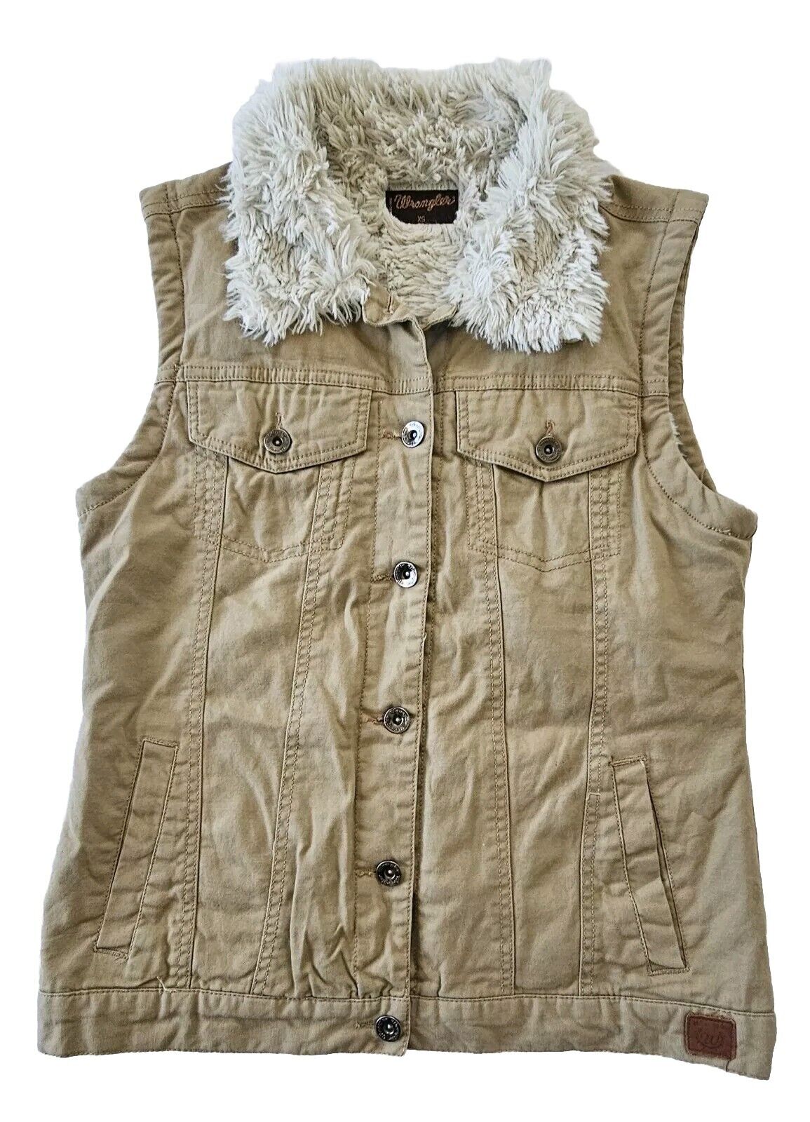 Wrangler Tan Wool Lined Soft Vest Ladies Size XS