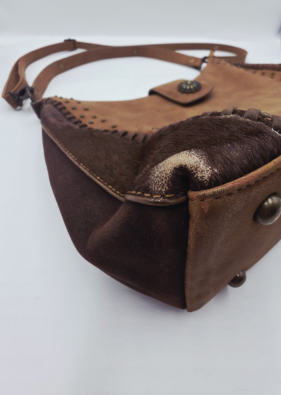Pure Western Cowhide Leather Crossbody Shoulder Bag