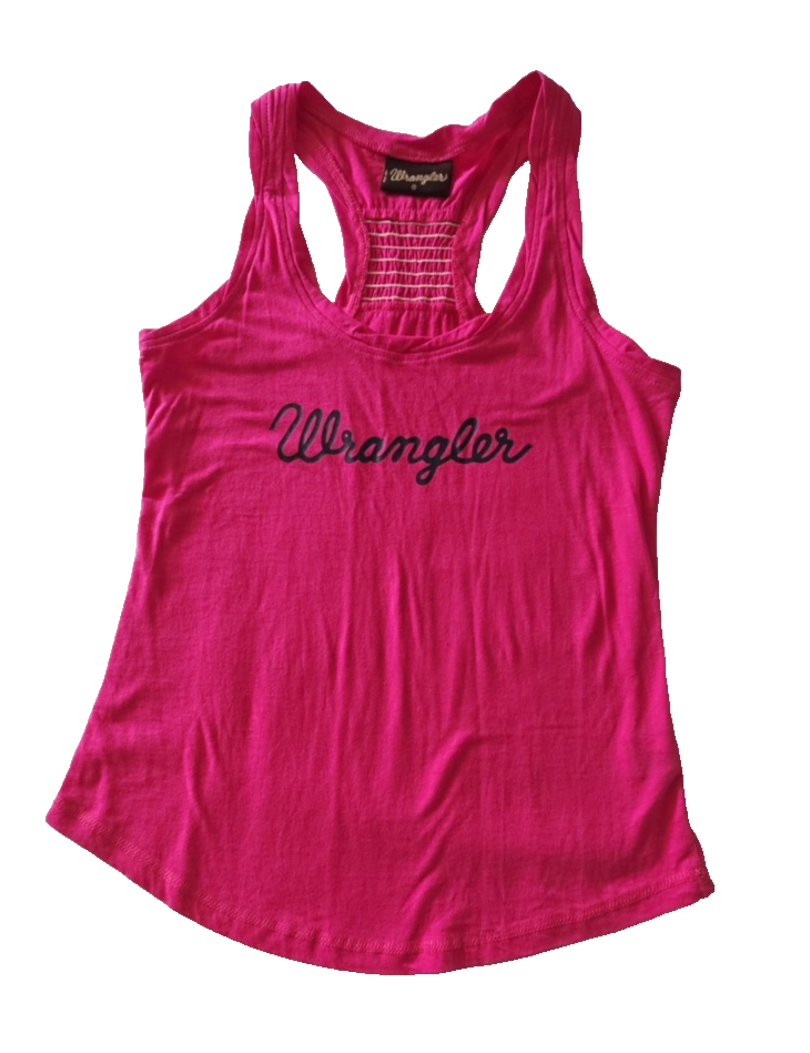 Wrangler Racer Hot Pink Singlet Shirt Ladies Size 8