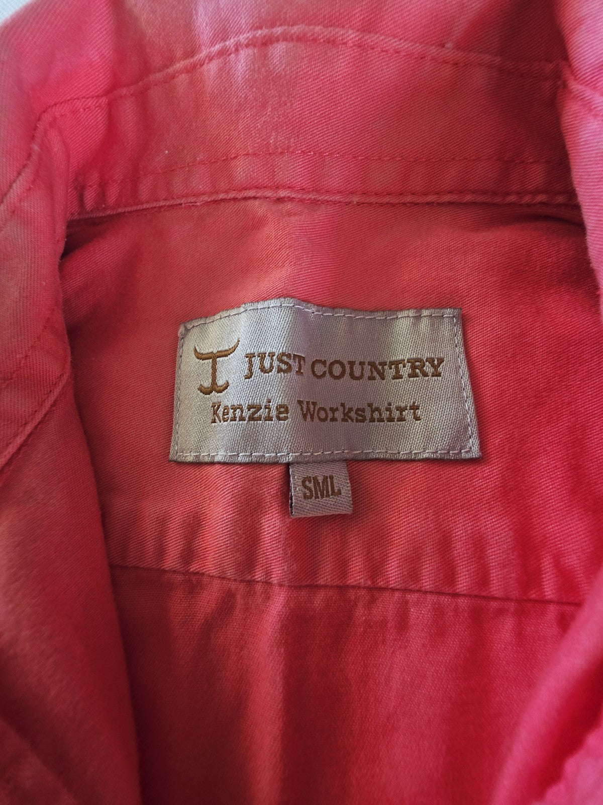 Just Country Kenzie Workshirt Hot Coral Girls Size Small