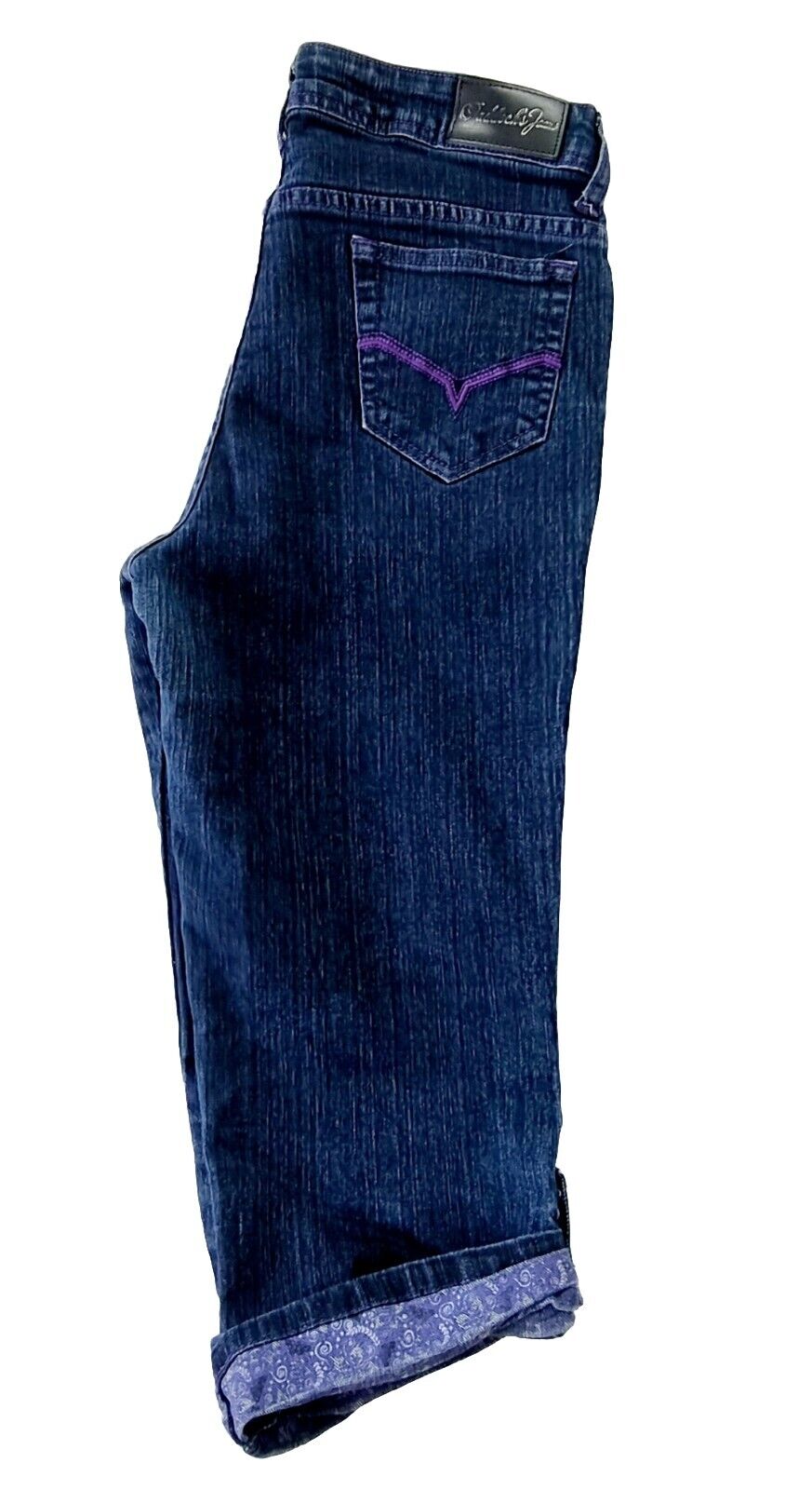 Paddock's Capri Blue Jeans Purple stitch Ladies Size 30