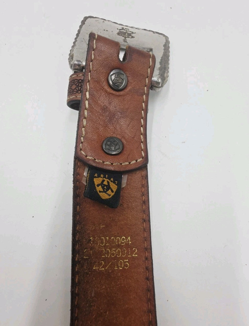 Ariat Tan Leather Belt Mens Size 42"