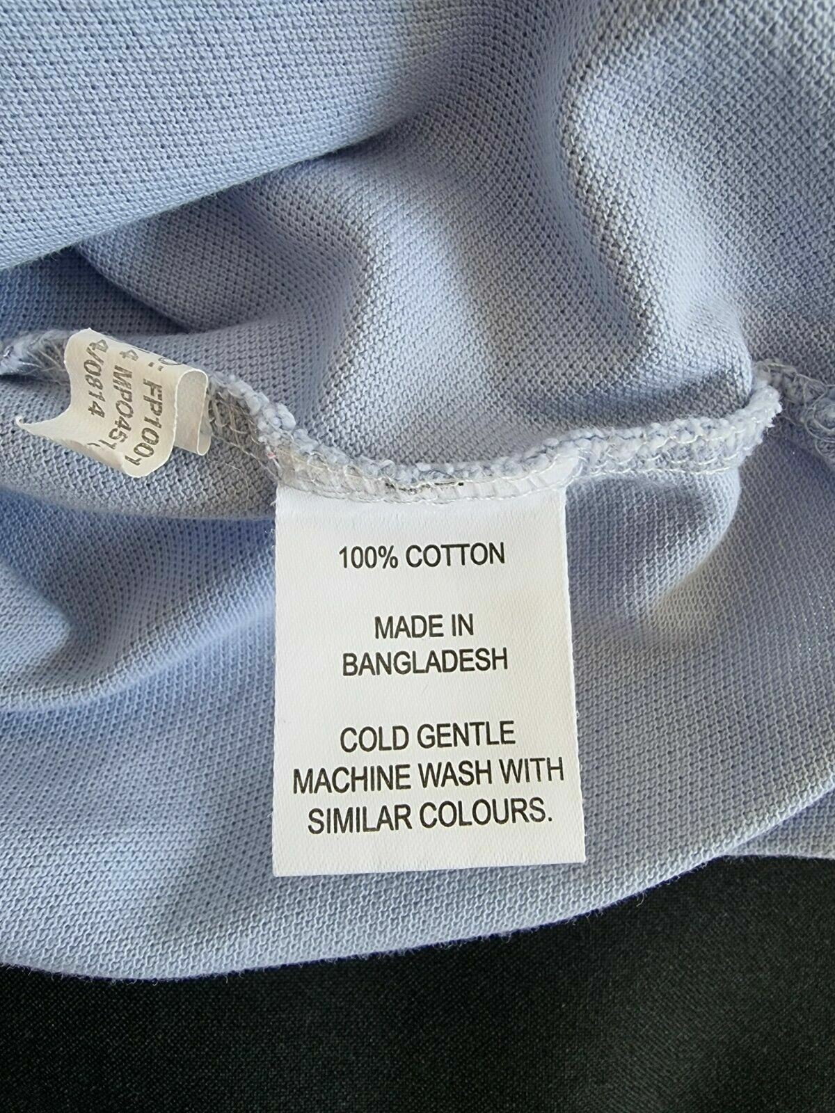 RB Sellars Slim Fit Sky Blue Mens Polo Shirt Size M