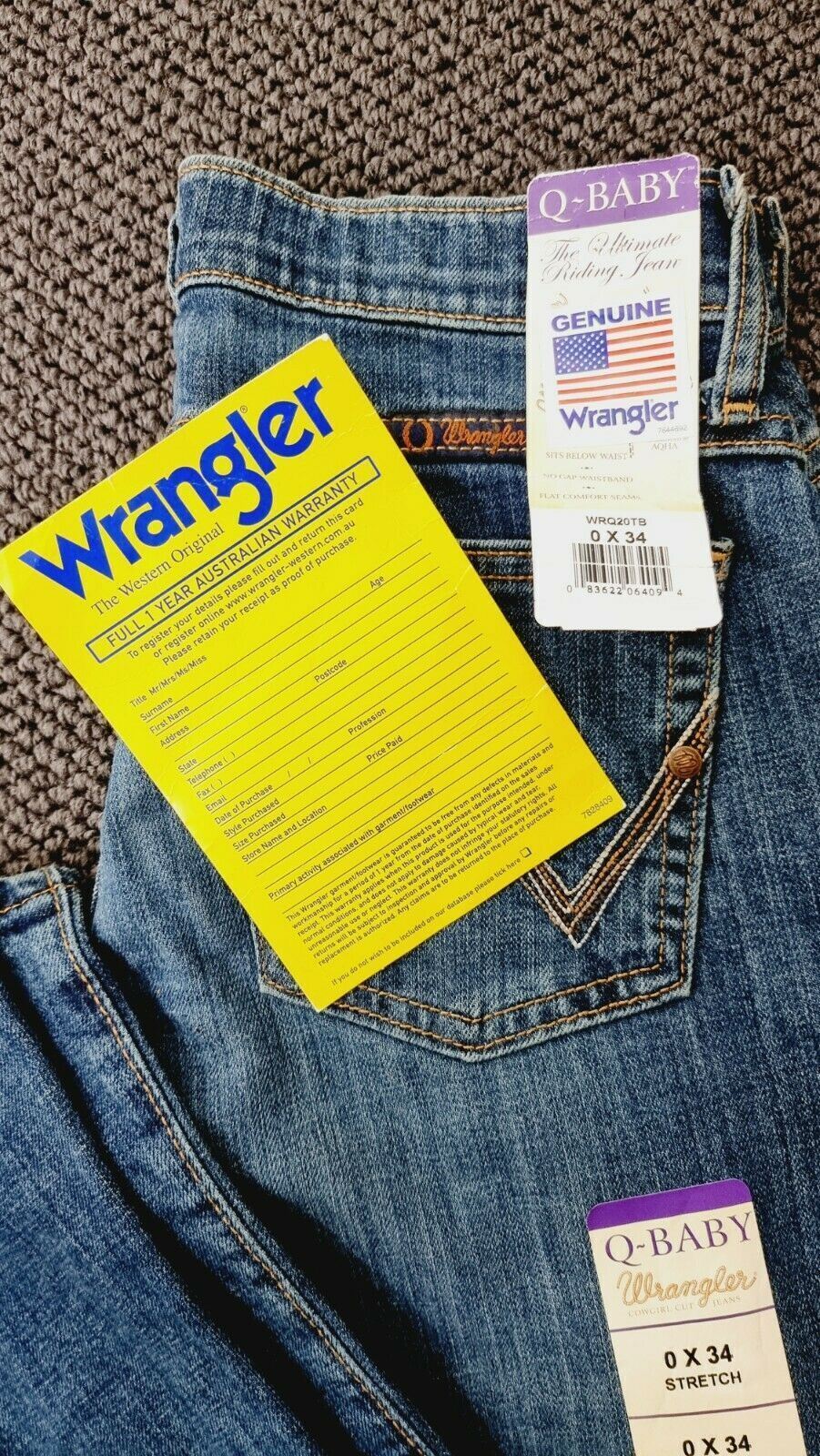 Wrangler WRQ20TB Western Ultimate Riding Jeans 28" New With Tags RRP $151