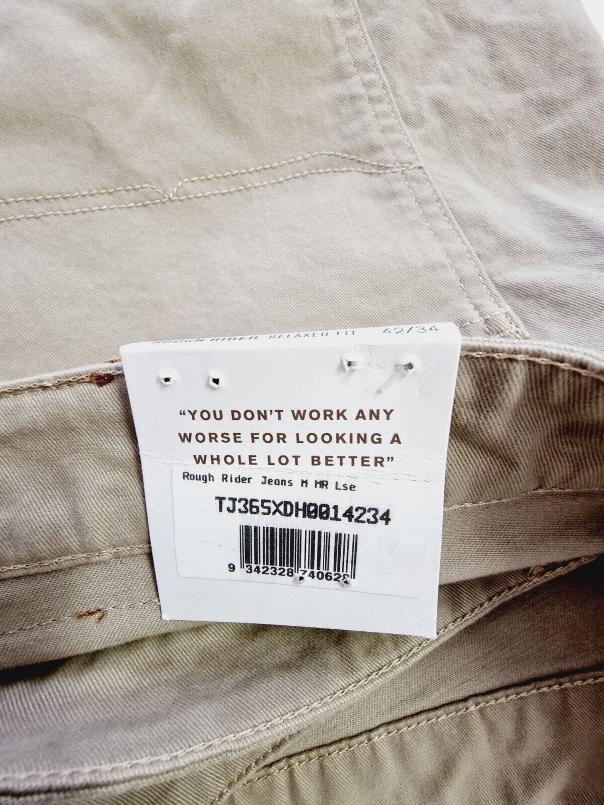 R.M. Williams Rough Rider Sand Relaxed Fit Straight Leg Pants Men's Size 42 NEW
