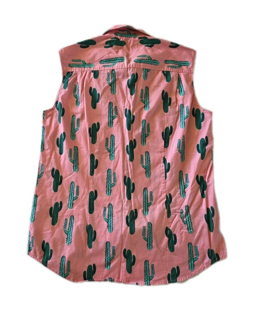 Ringers Western Loose Fit Cactus Sleeveless Logo Shirt Ladies Size 12
