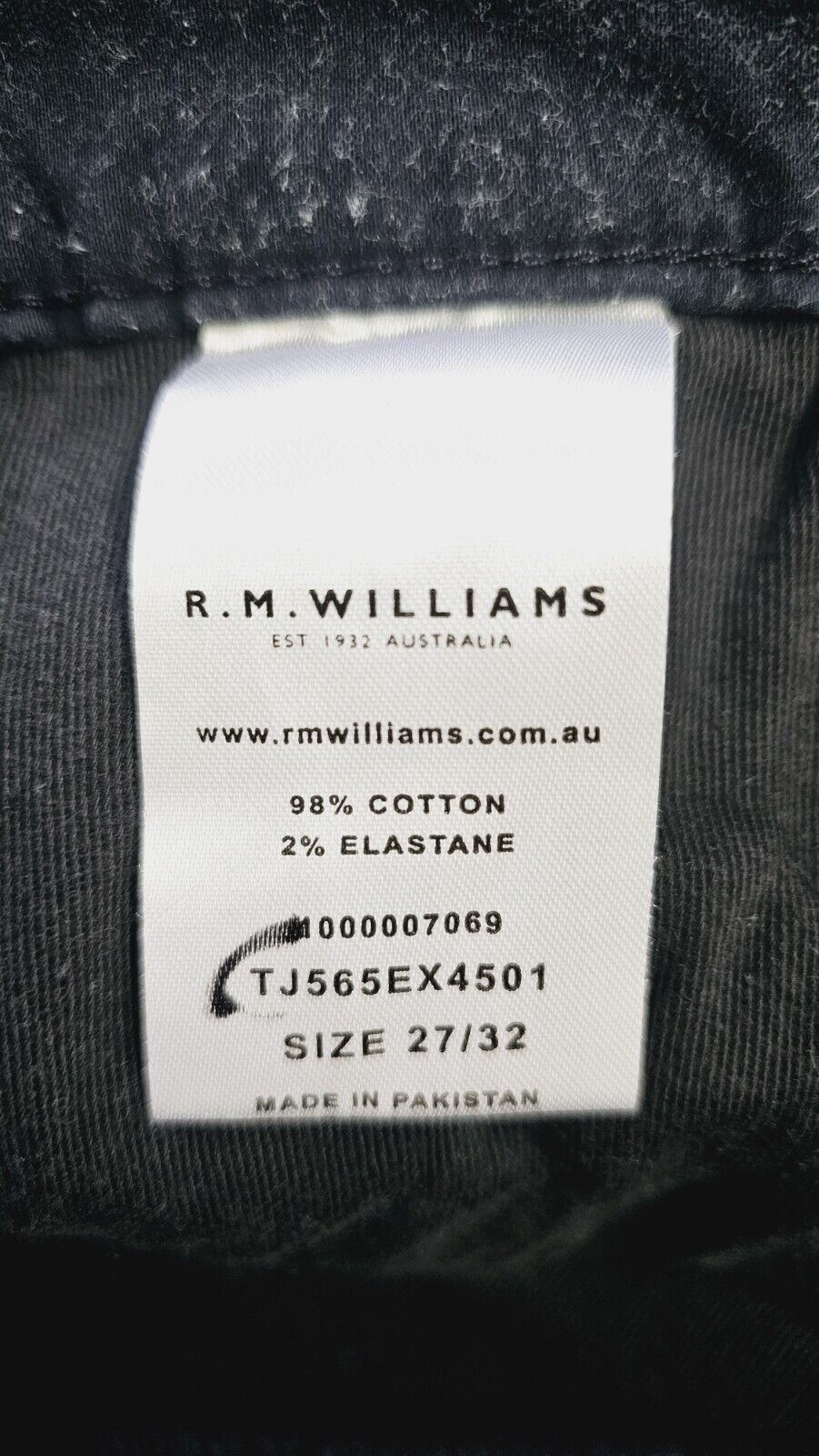 R.M. Williams Victor Jean - Navy Slim Fit Men's Size 27x32