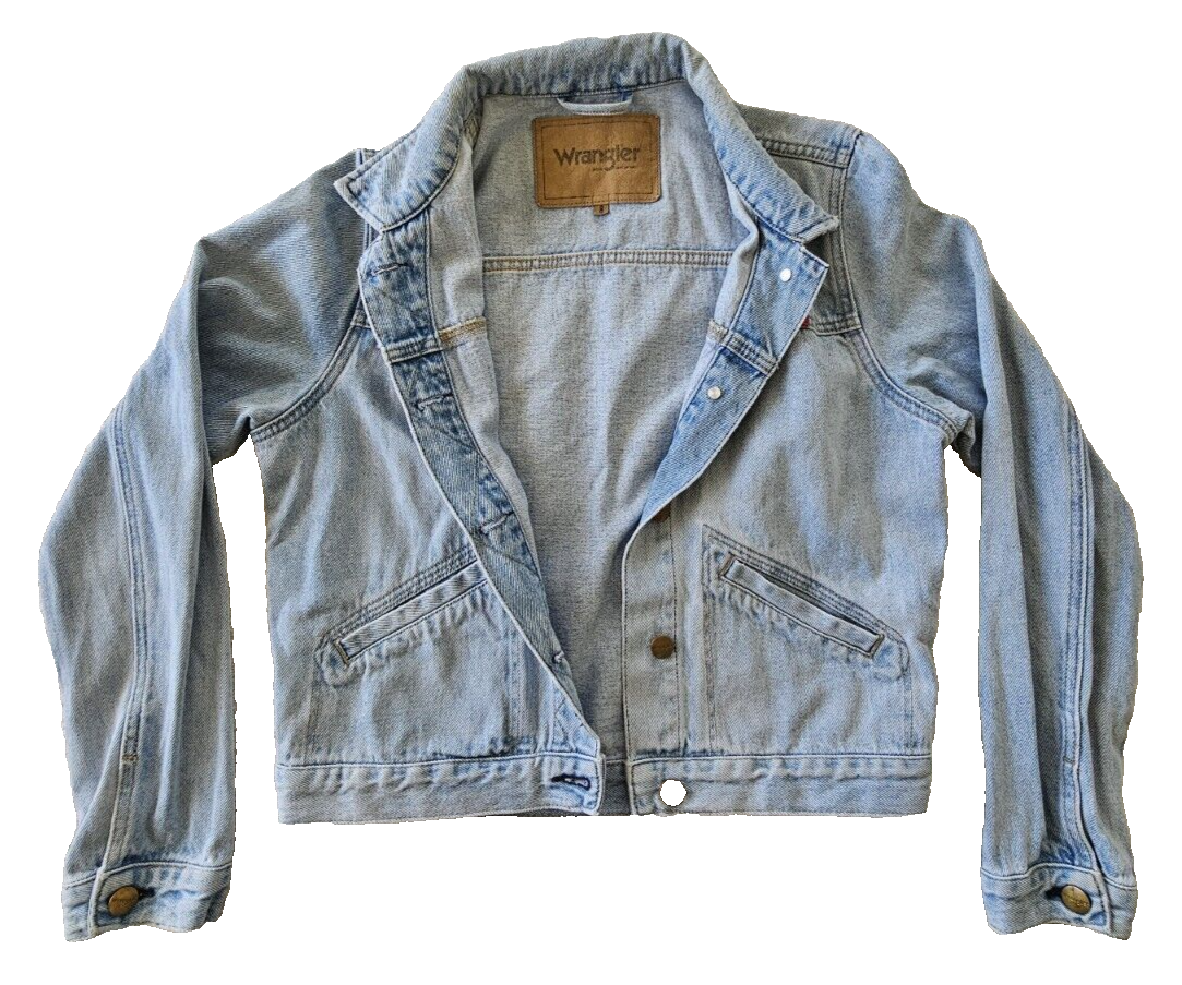 Wrangler Retro Denim Jacket Sky Blue Ladies Size 8
