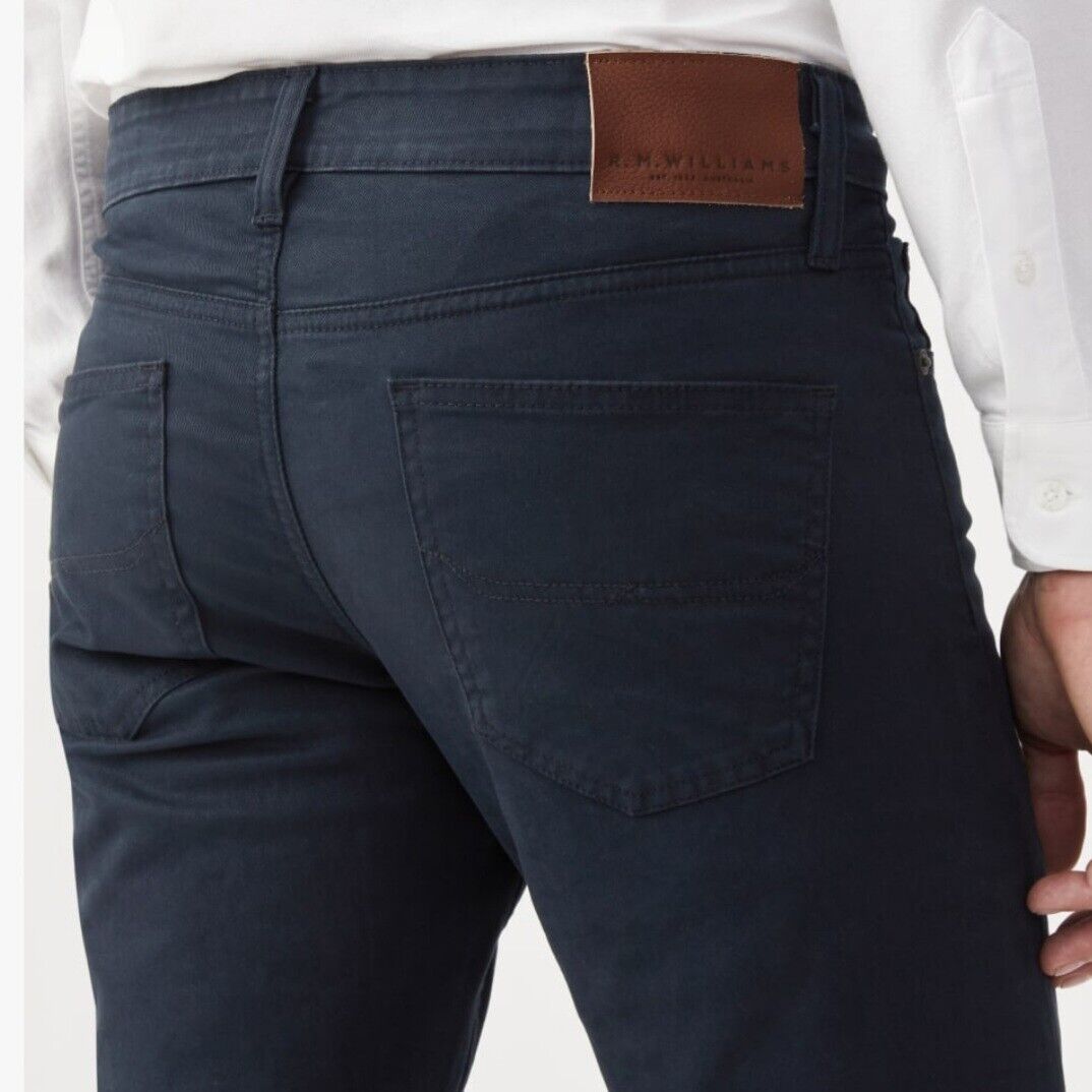 R.M. Williams Victor Jean - Navy Slim Fit Men's Size 27x32