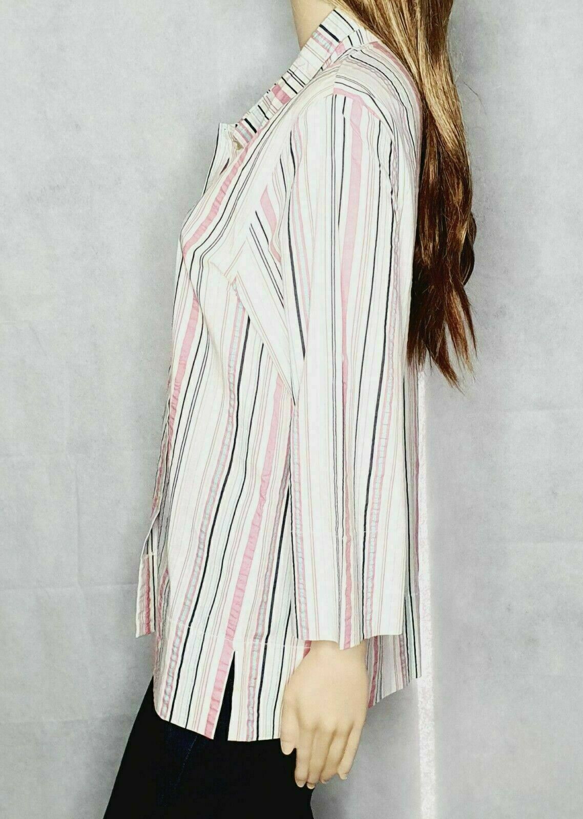 Thomas Cook Candy Stripe Stretch Shirt 3/4 Sleeve Ladies Size 10